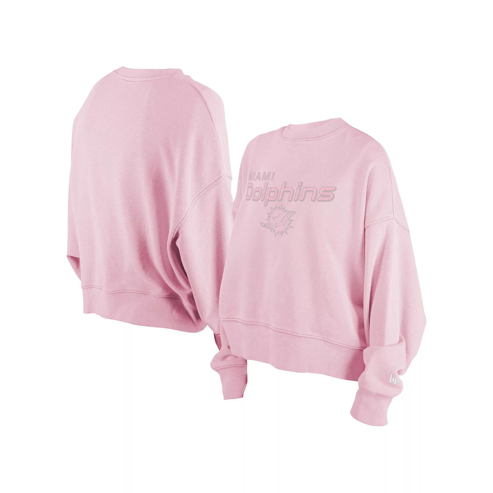 Women's New Era Pink Miami Dolphins Cozy Pullover Sweatshirt, Size: XL Product Image