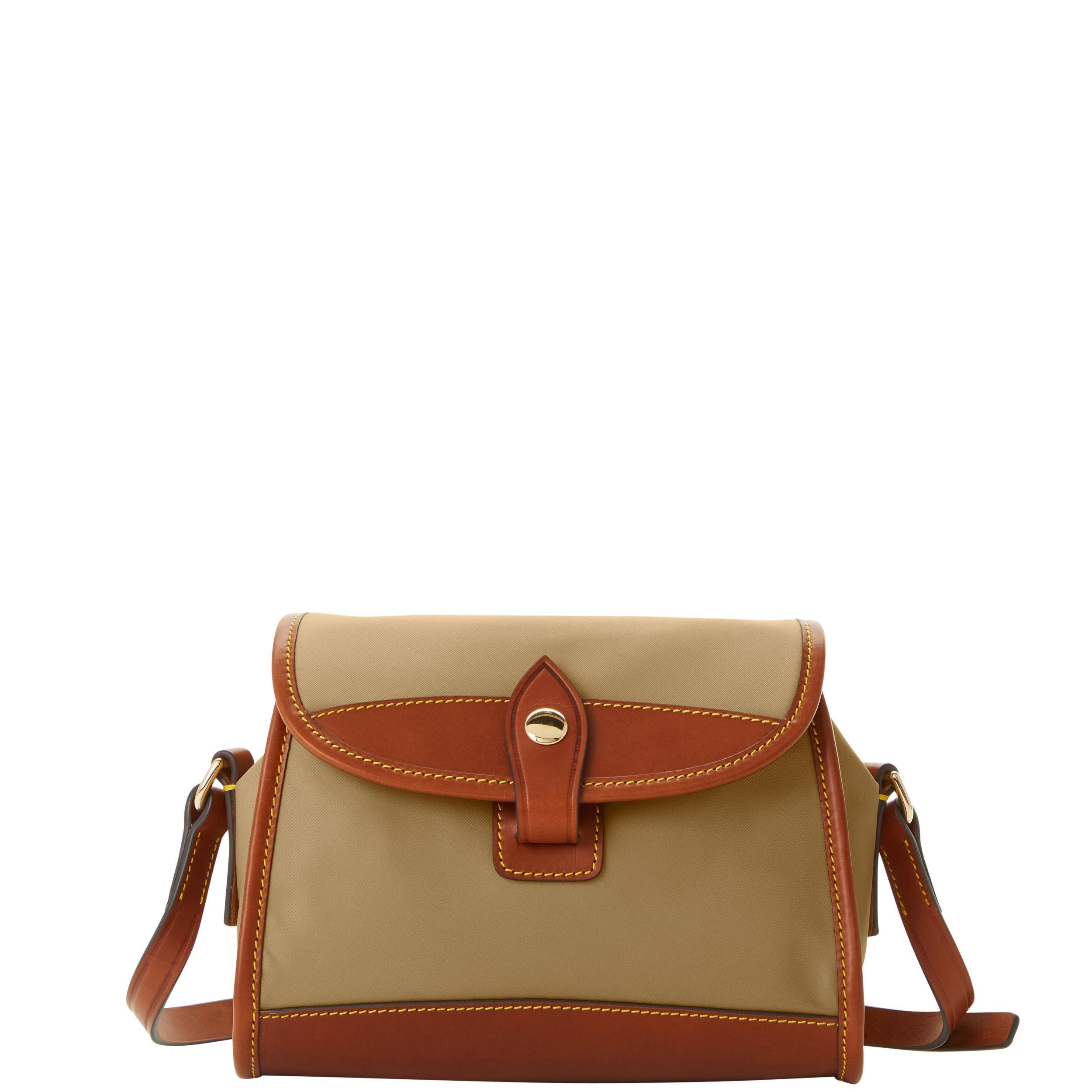 Dooney & Bourke Womens Wayfarer Flap Crossbody Fabric Shoulder Bag in Black Product Image