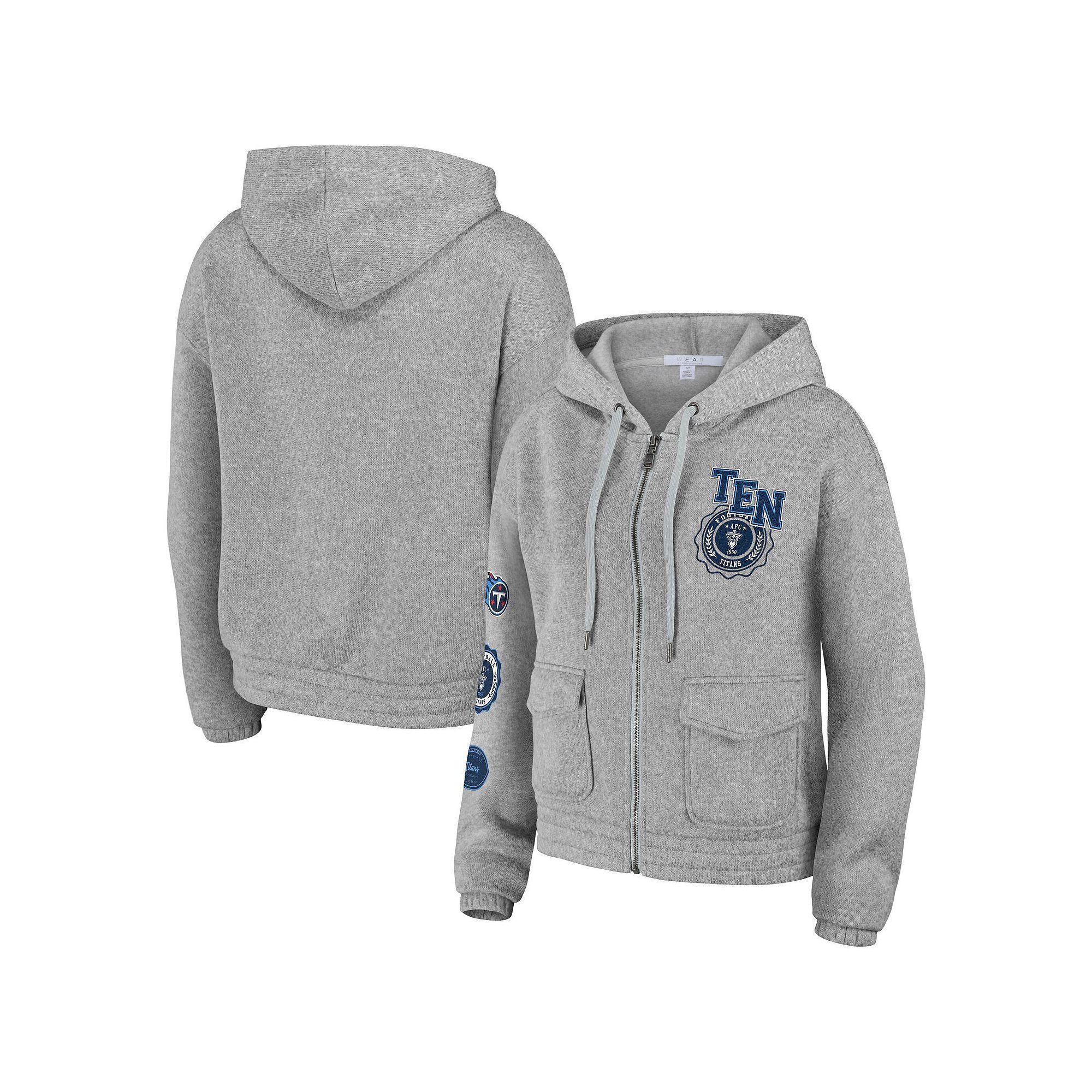 Women's WEAR by Erin Andrews Heather Gray Tennessee Titans Full-Zip Hoodie, Size: Small, Grey Product Image