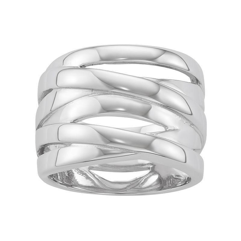 Sterling Silver Polished Crisscross Ring, Women's, Size: 7 Product Image