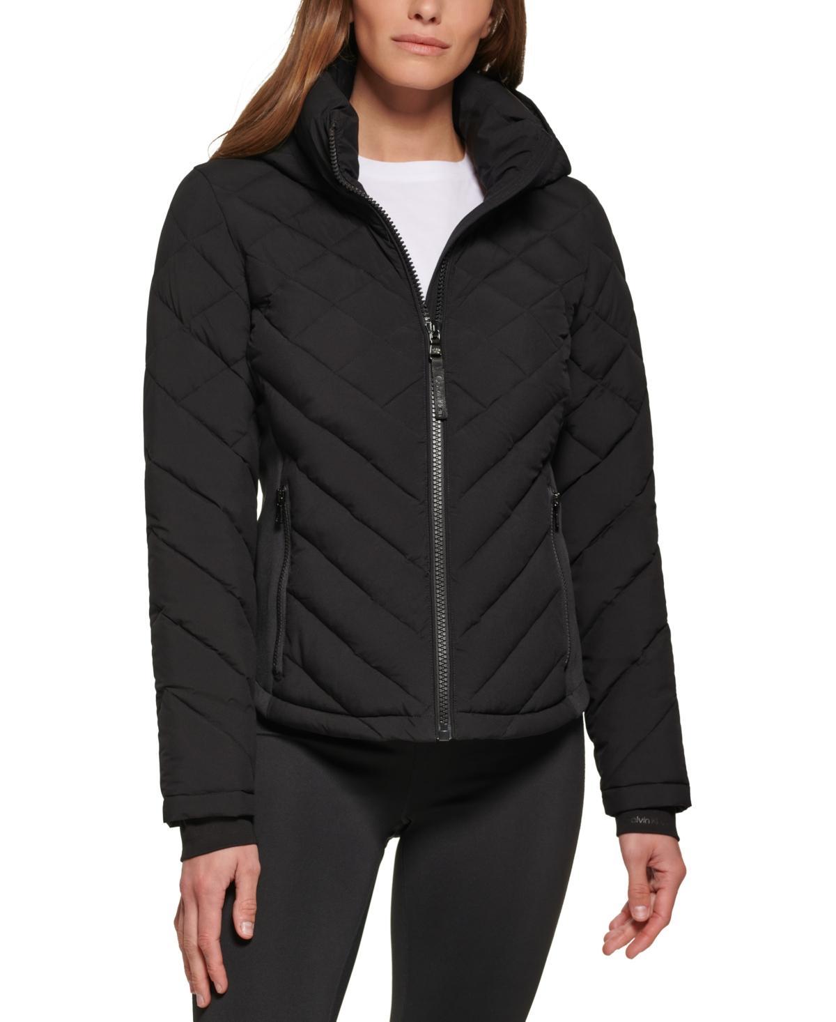 Calvin Klein Womens Side-Panel Hooded Packable Puffer Coat, Created for Macys Product Image