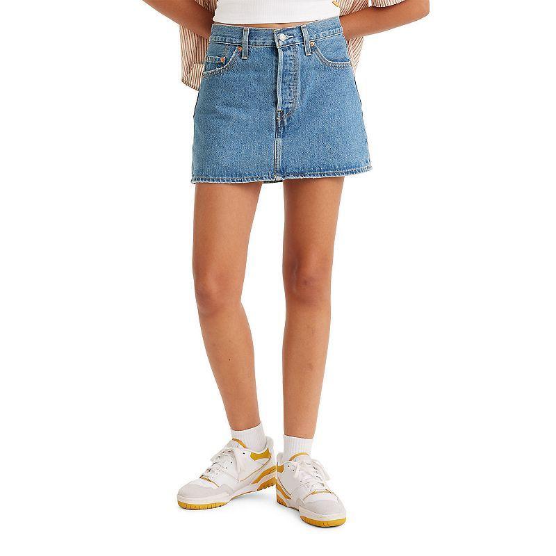 Women's Levi's® A-Line Button Front Mini Skirt, Size: 31(US 12)Medium, Purple Perfect Cord Product Image