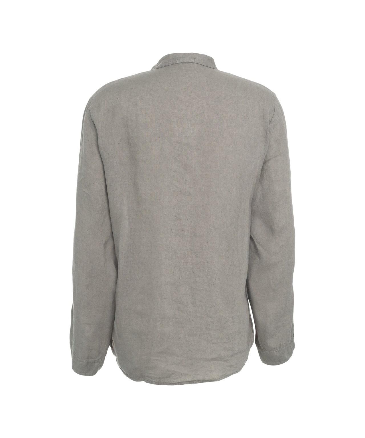 Linen shirt with mandarin collar Product Image
