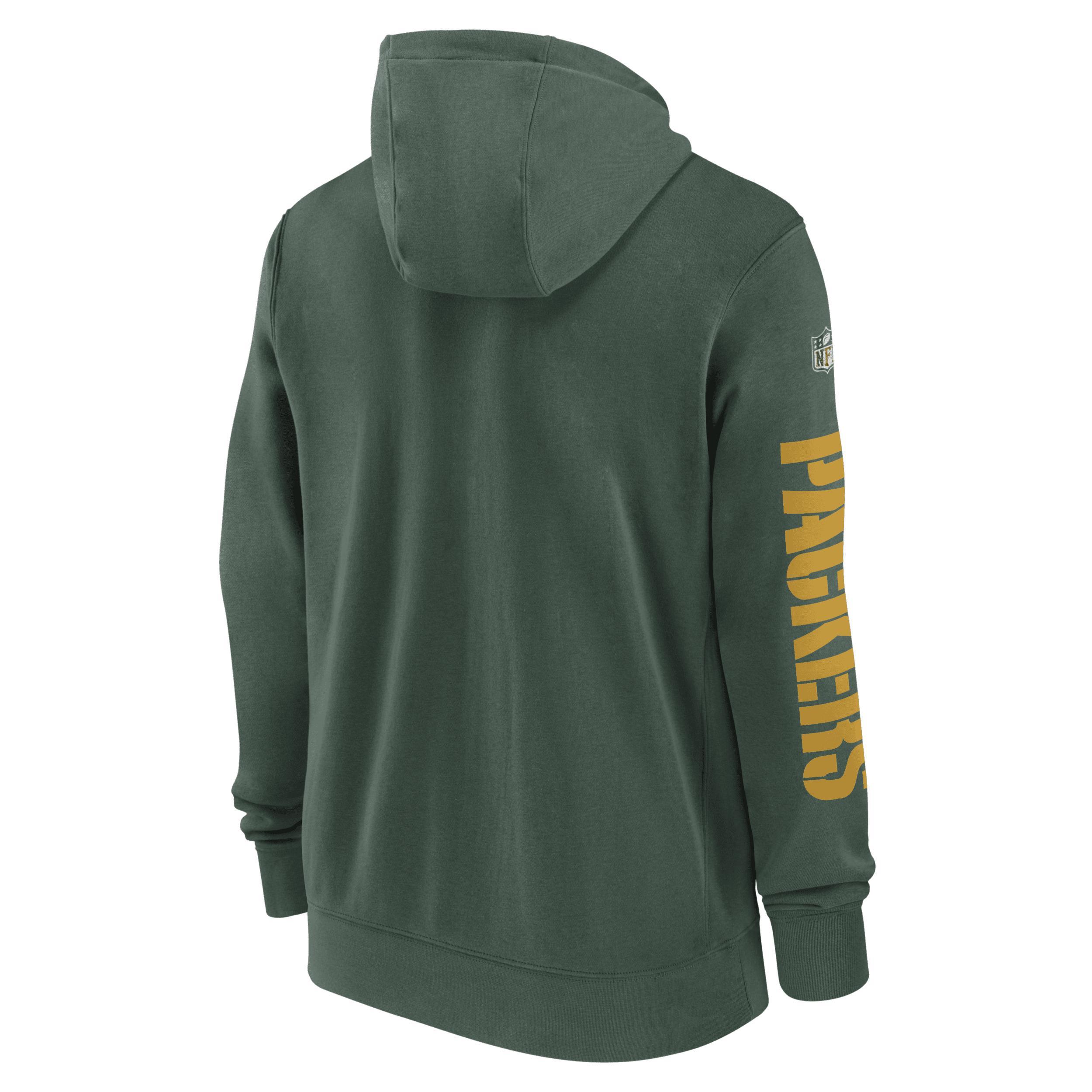 Green Bay Packers Sideline Team Issue Club Nike Mens Full Zip Hoodie Product Image