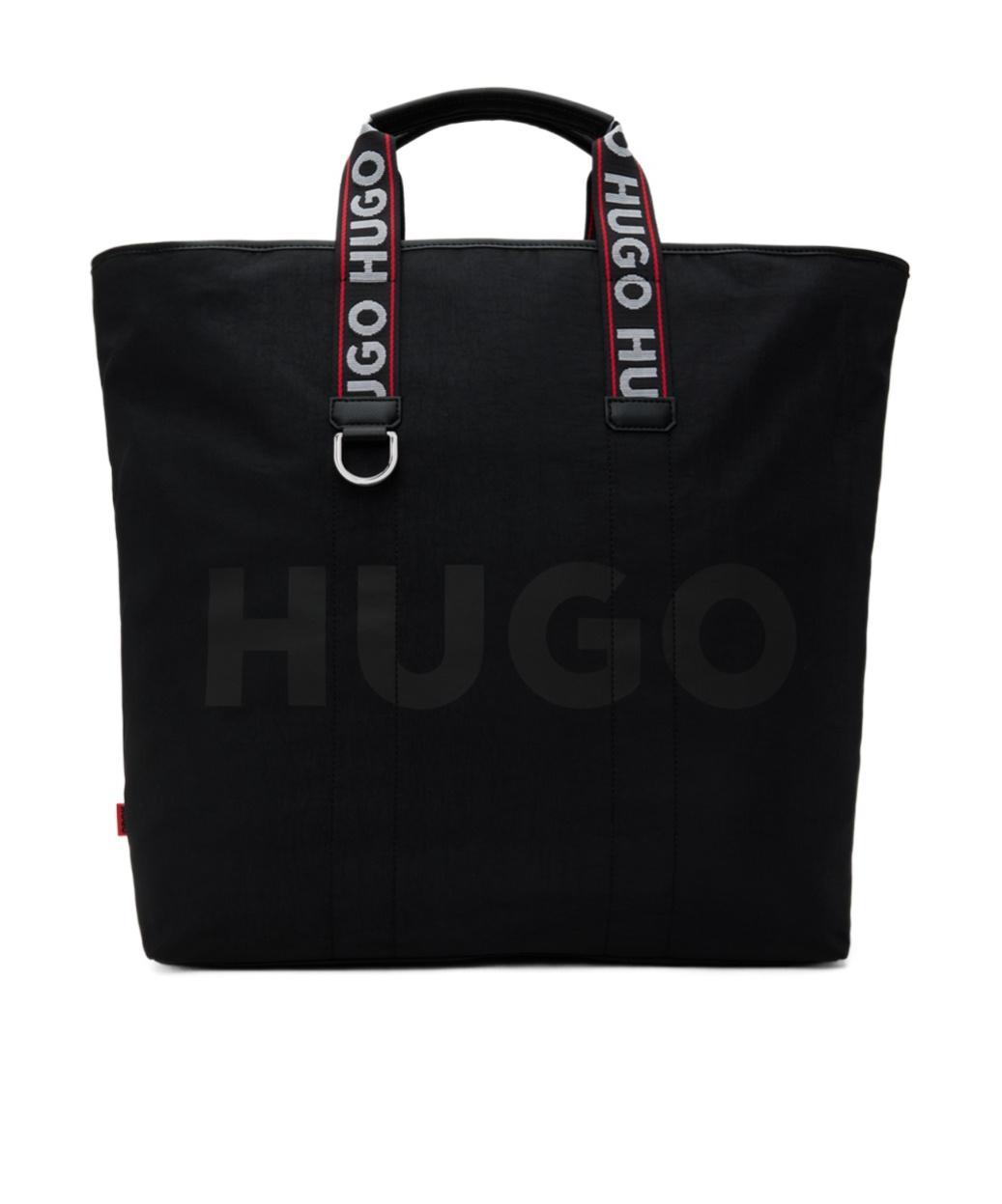 HUGO BOSS Logo Printed Tote Bag In Black Product Image