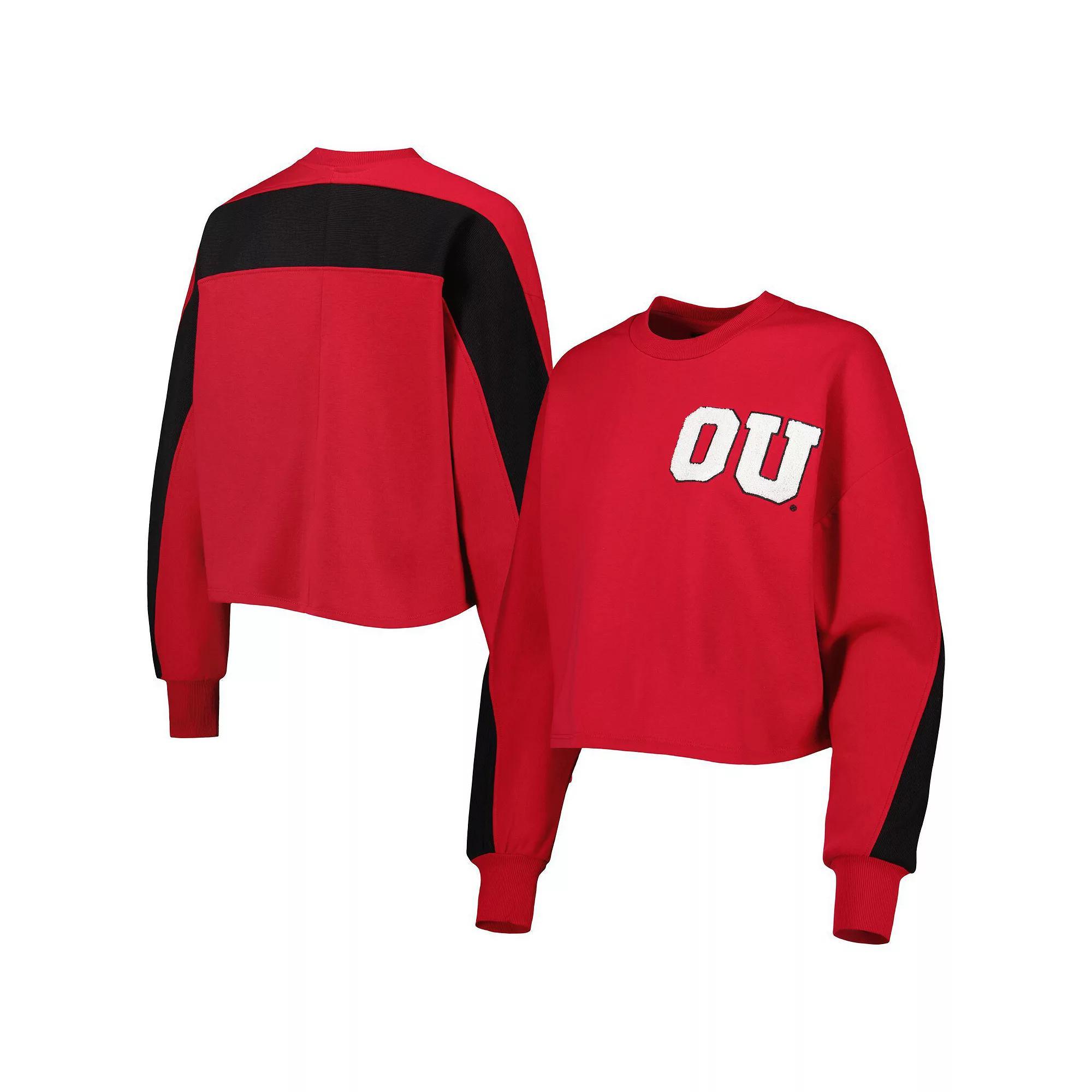 Women's Gameday Couture Crimson Oklahoma Sooners Back To Reality Colorblock Pullover Sweatshirt, Size: Large, Red Product Image