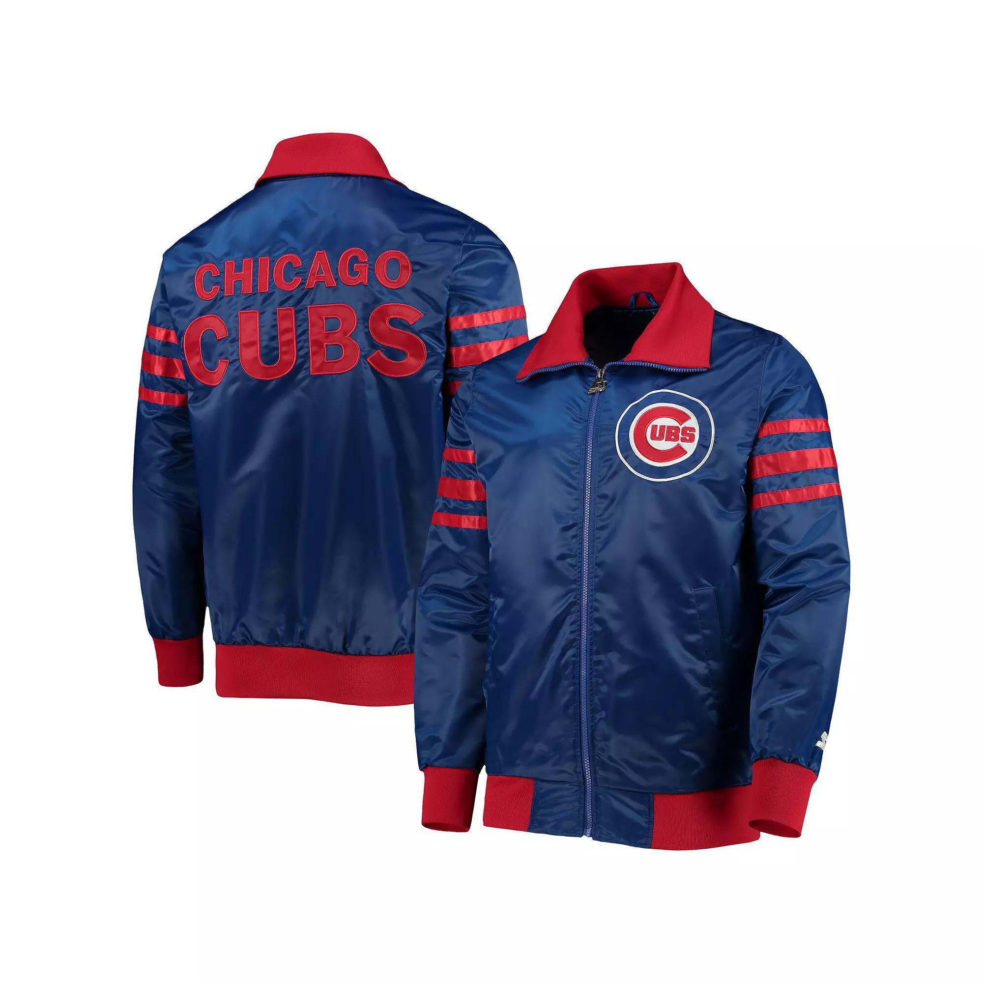 Men's Starter Royal Chicago Cubs The Captain II Full-Zip Varsity Jacket, Size: 2XL, Blue Product Image