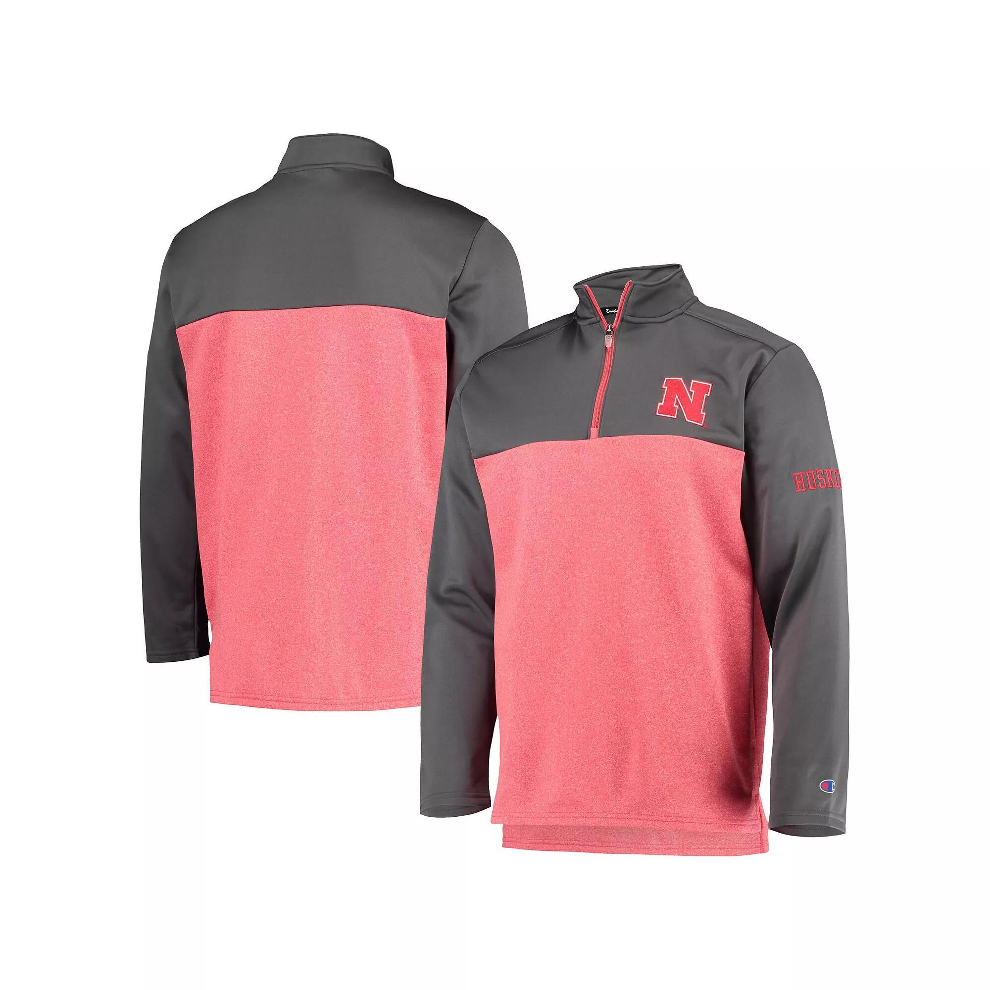 Mens Champion Scarlet Nebraska Huskers Gameday Quarter-Zip Jacket Product Image