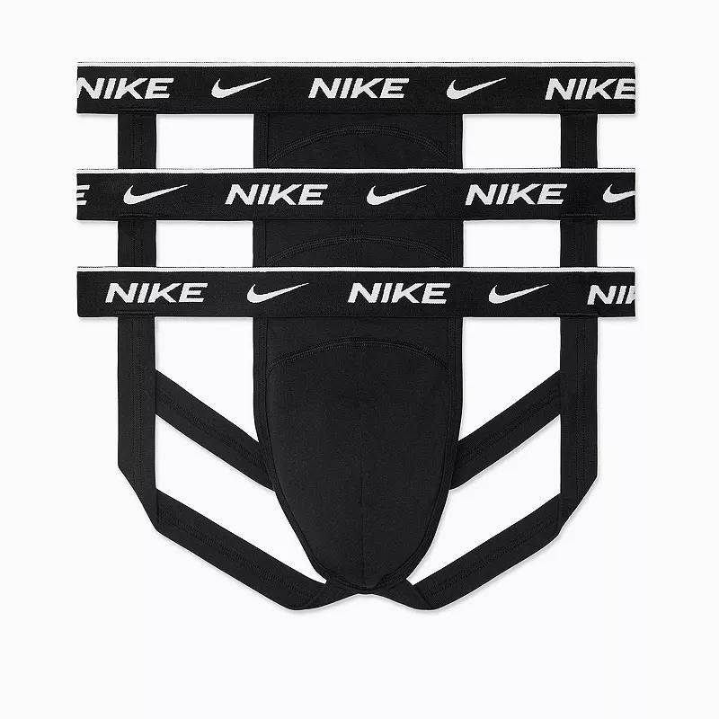 Men's Nike Dri-FIT Essential 3-pack Stretch Jockstraps, Size: XXL, Black Product Image