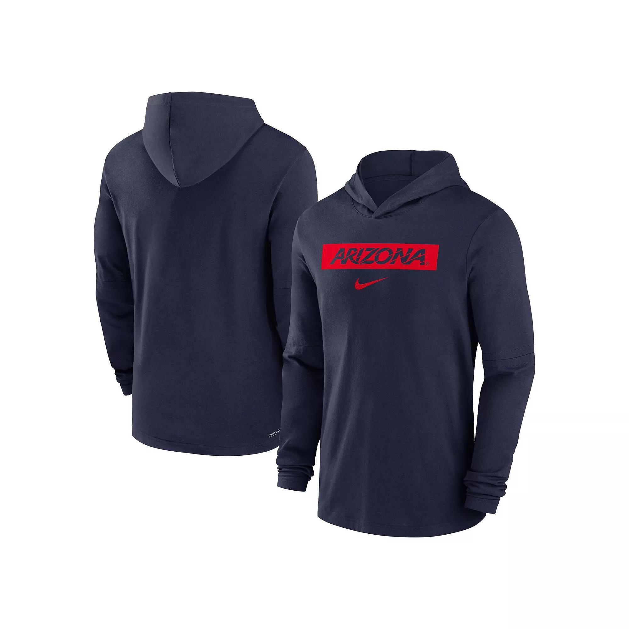 Men's Nike Navy Arizona Wildcats 2024 Sideline Hoodie Performance Long Sleeve T-Shirt, Size: 2XL, Blue Product Image