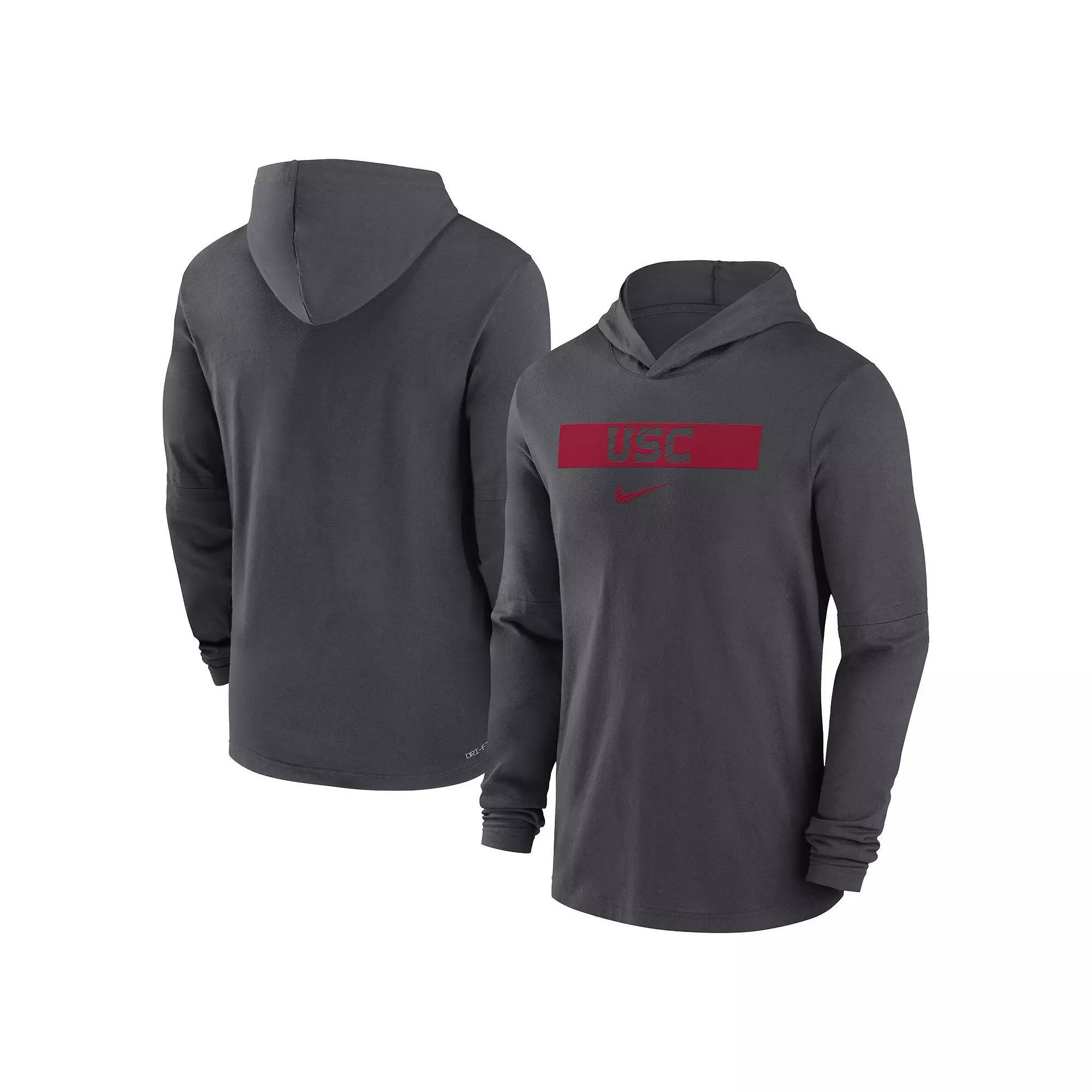 Men's Nike Anthracite Georgia Bulldogs 2024 Sideline Hoodie Performance Long Sleeve T-Shirt, Size: XL, Grey Product Image