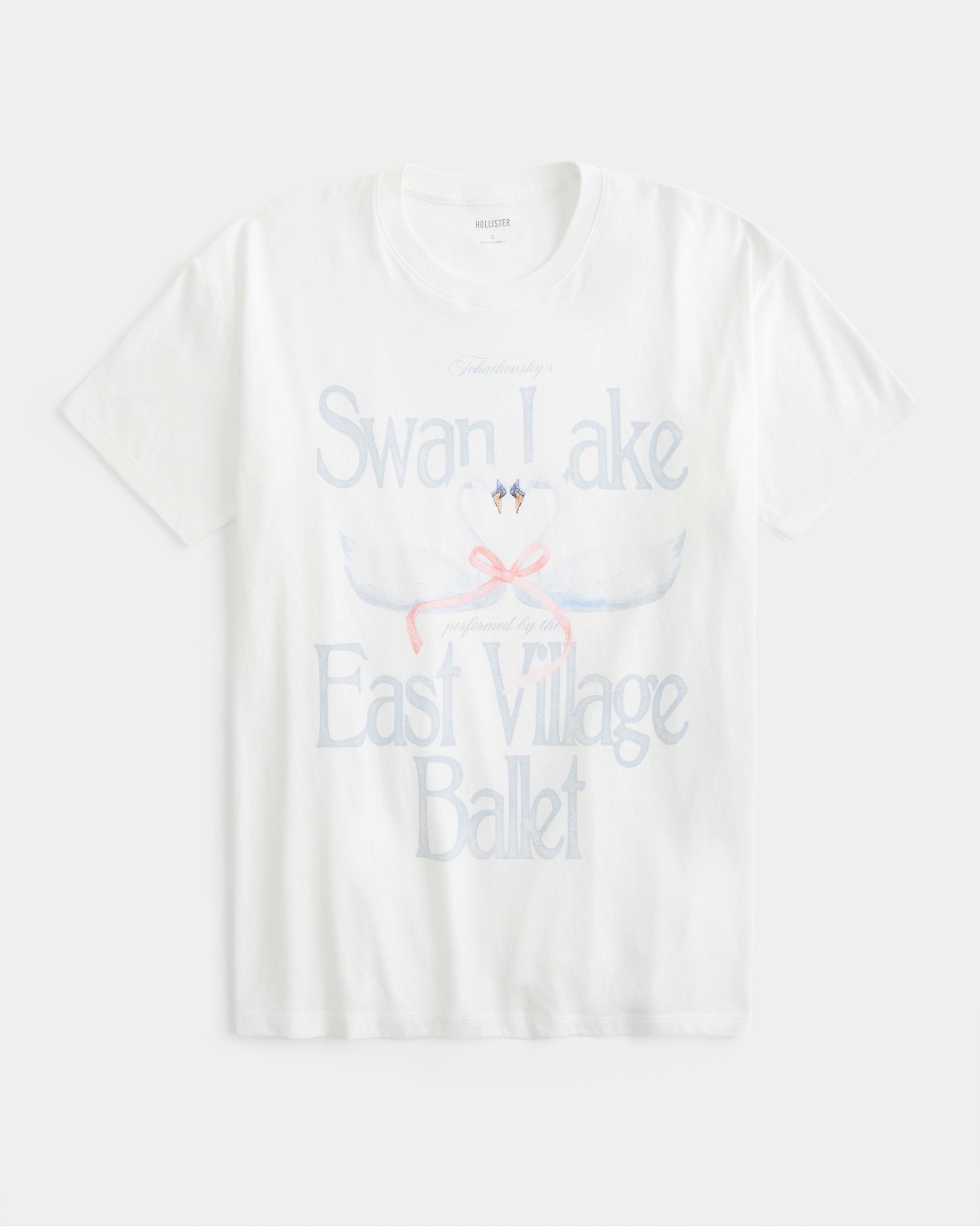 Oversized Swan Lake Graphic Tee Product Image