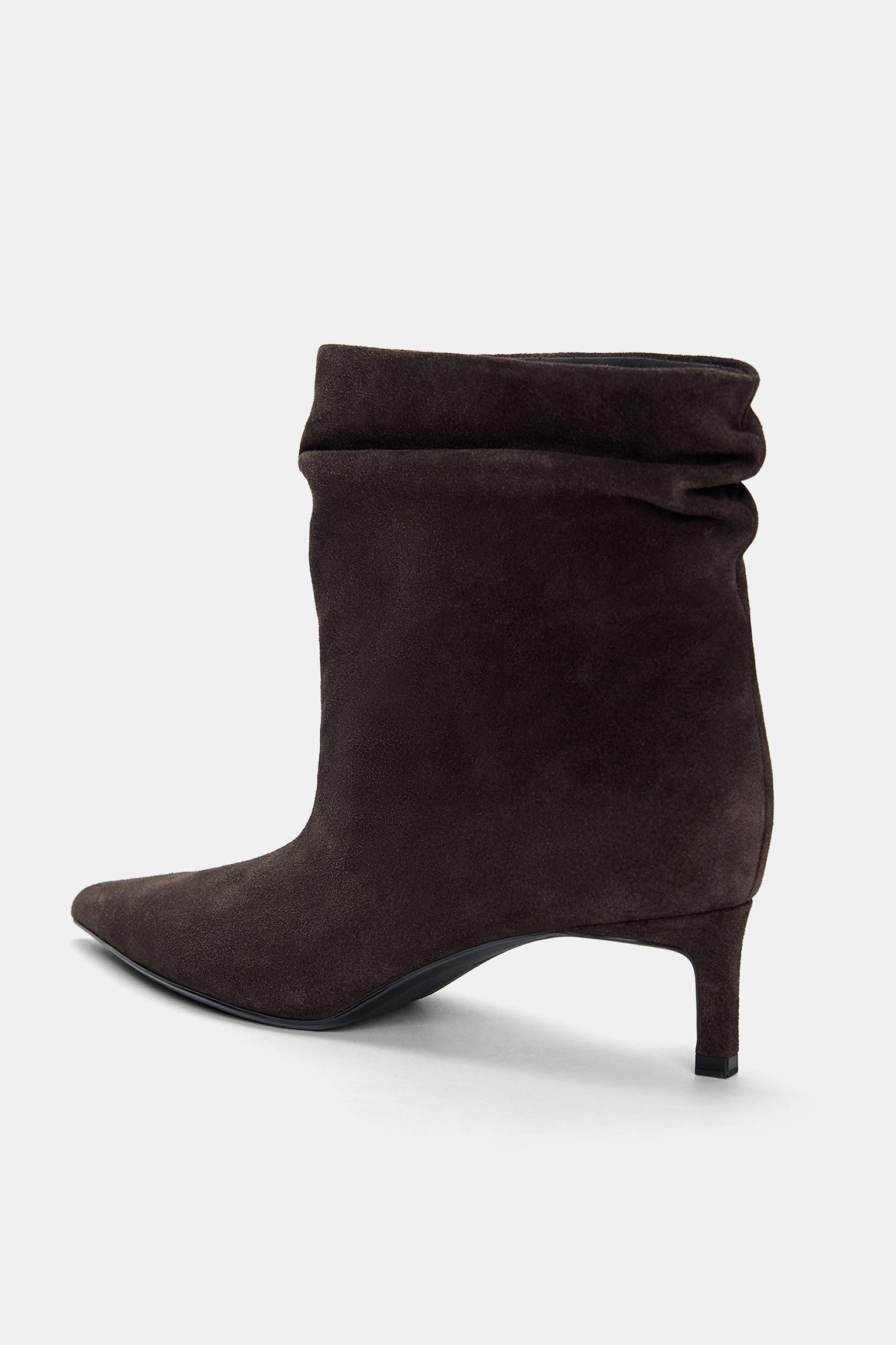 Gathered leather heeled ankle boots Product Image