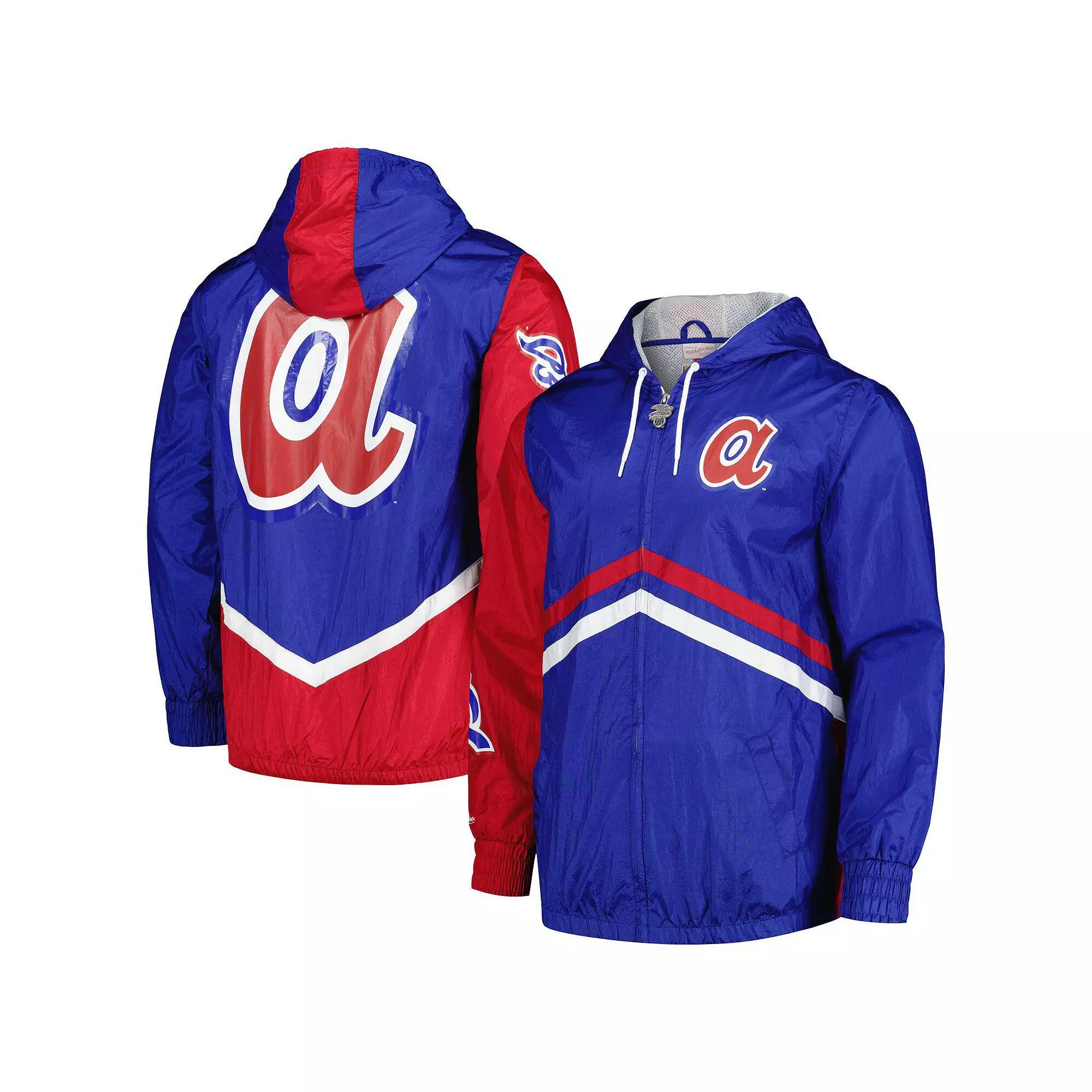 Mens Mitchell & Ness Royal Atlanta Braves Undeniable Full-Zip Hoodie Windbreaker Jacket Product Image