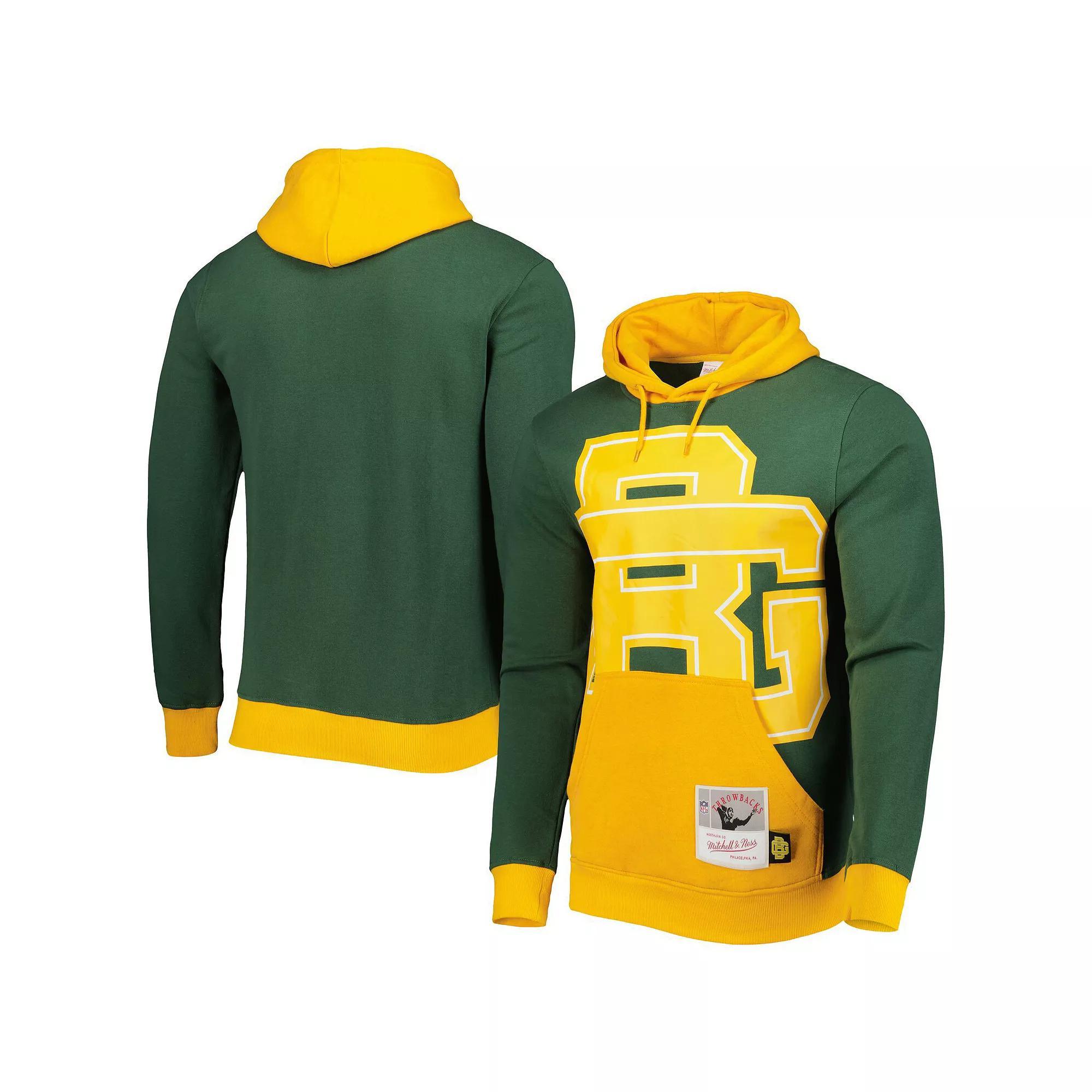 Men's Mitchell & Ness Green Green Bay Packers Big Face 5.0 Pullover Hoodie, Size: 4XL Product Image