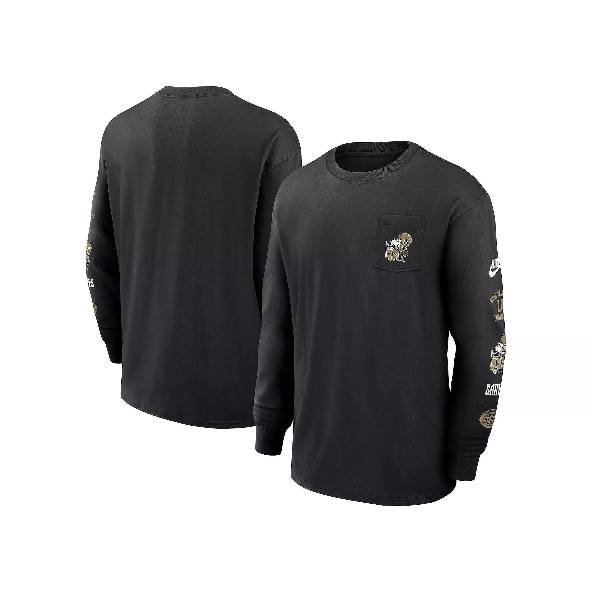 Men's Nike Royal New England Patriots Rewind Heavy Max 90 Pocket Long Sleeve T-Shirt, Size: Large, Blue Product Image