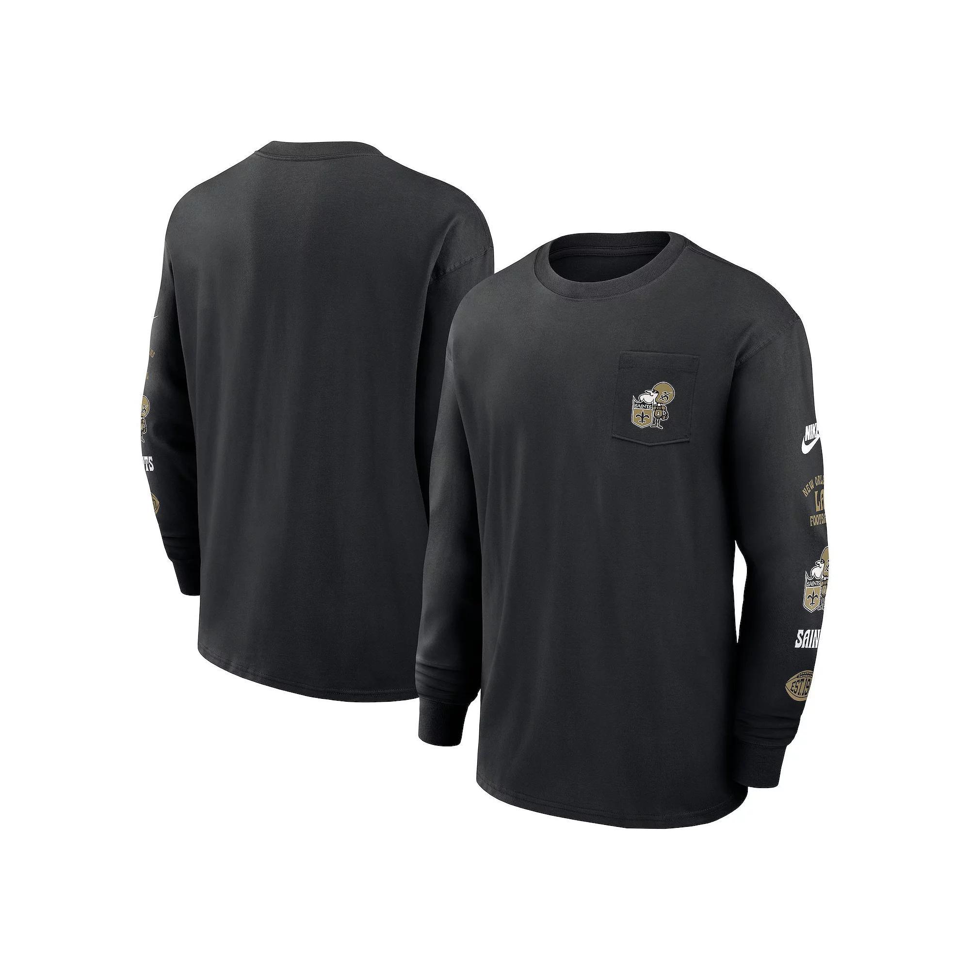 Men's Nike Royal New England Patriots Rewind Heavy Max 90 Pocket Long Sleeve T-Shirt, Size: Large, Blue Product Image