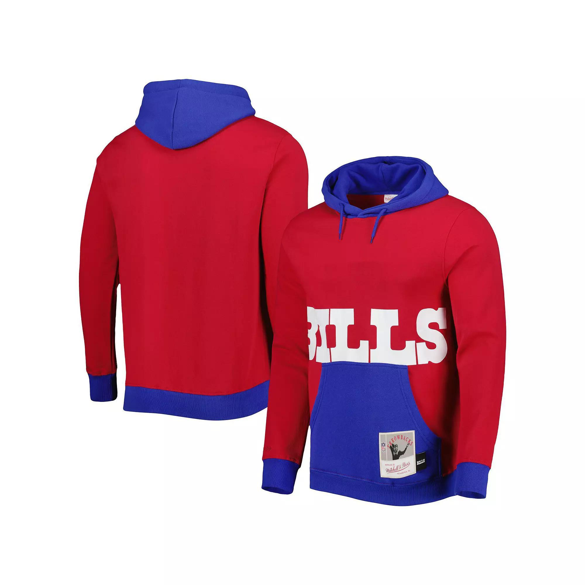 Men's Mitchell & Ness Red Buffalo Bills Big Face 5.0 Pullover Hoodie, Size: XL Product Image