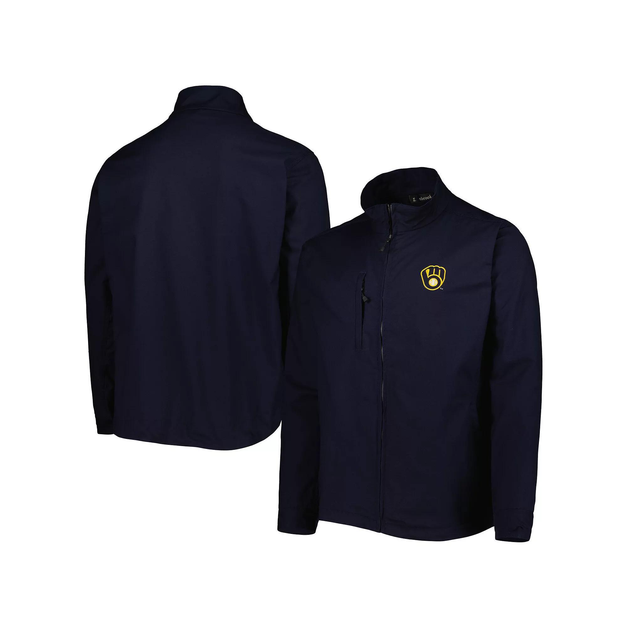 Men's Dunbrooke Navy Milwaukee Brewers Journey Tri-Blend Full-Zip Jacket, Size: Large, Blue Product Image