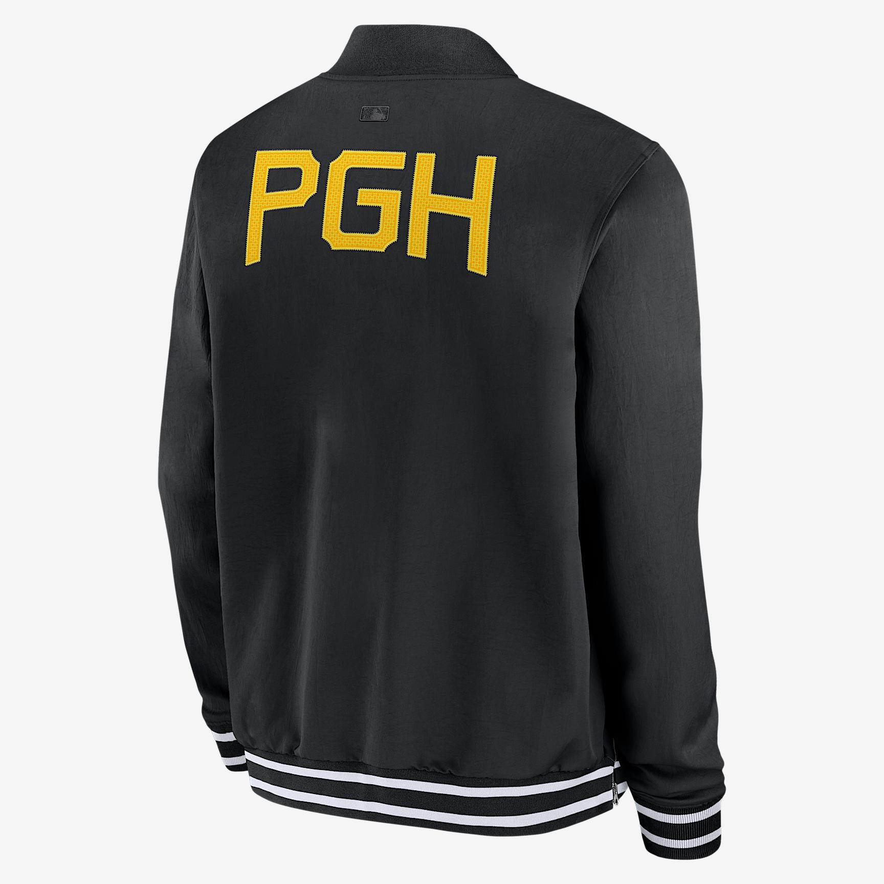 Pittsburgh Pirates Authentic Collection City Connect Men's Nike MLB Full-Zip Bomber Jacket Product Image