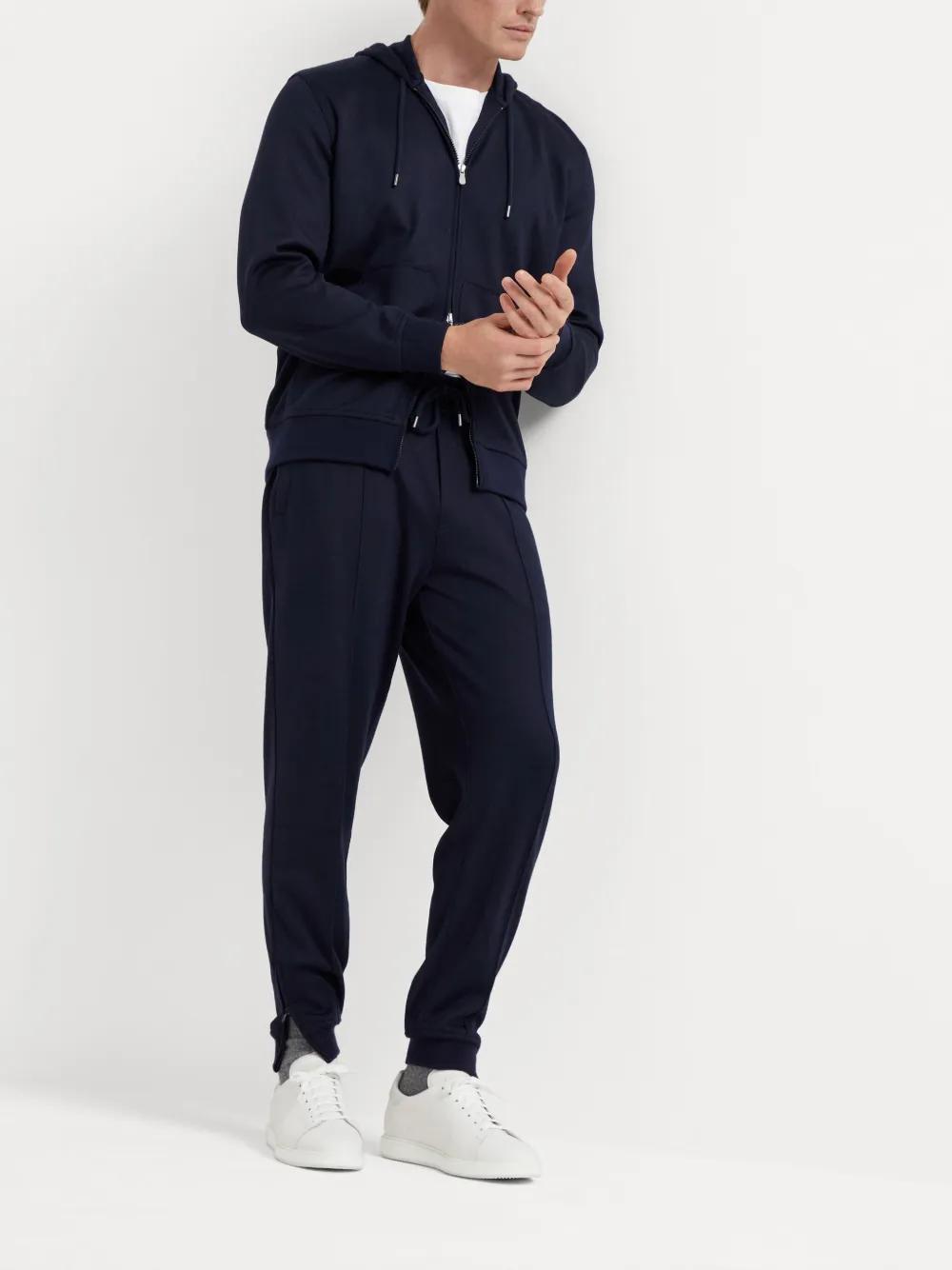 BRUNELLO CUCINELLI Knitted Hoodie In Blue Product Image