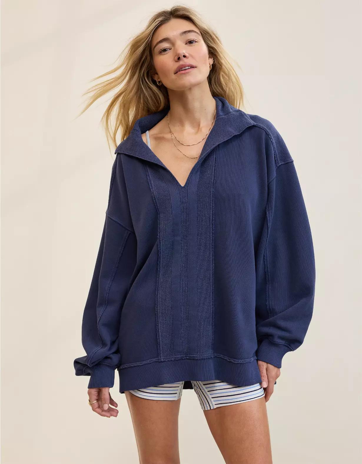Aerie Starry Skies Open Neck Sweatshirt Product Image