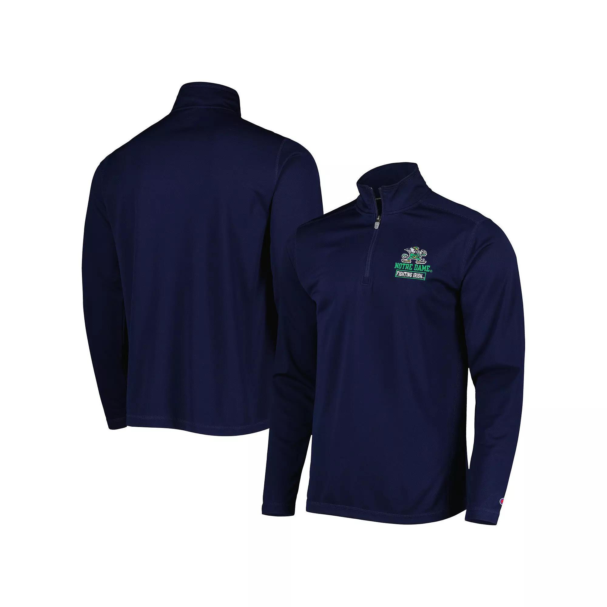 Mens Champion Notre Dame Fighting Irish Textured Quarter-Zip Jacket Blue Product Image