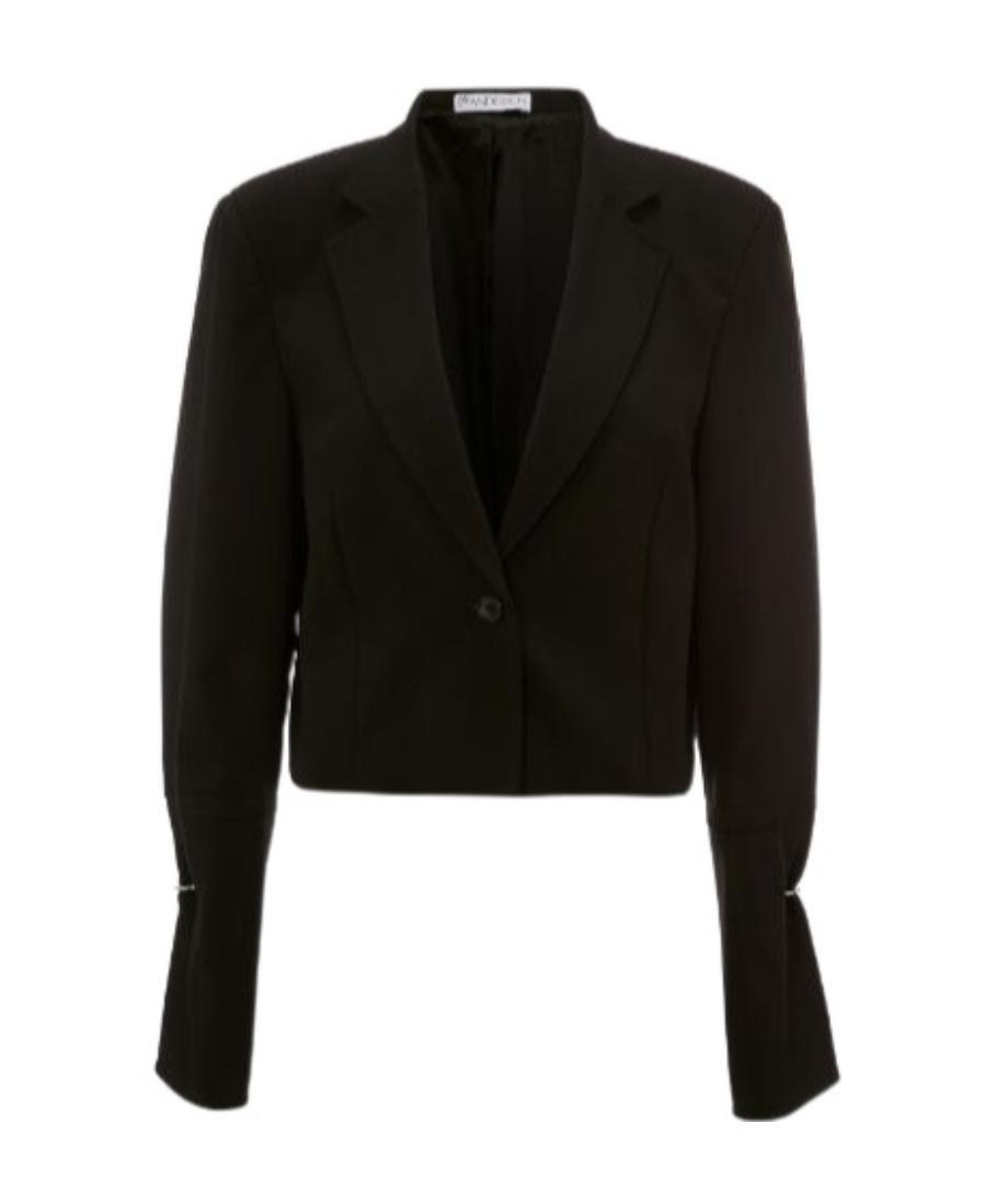 JW ANDERSON Ring-detail Cropped Blazer In Black Product Image