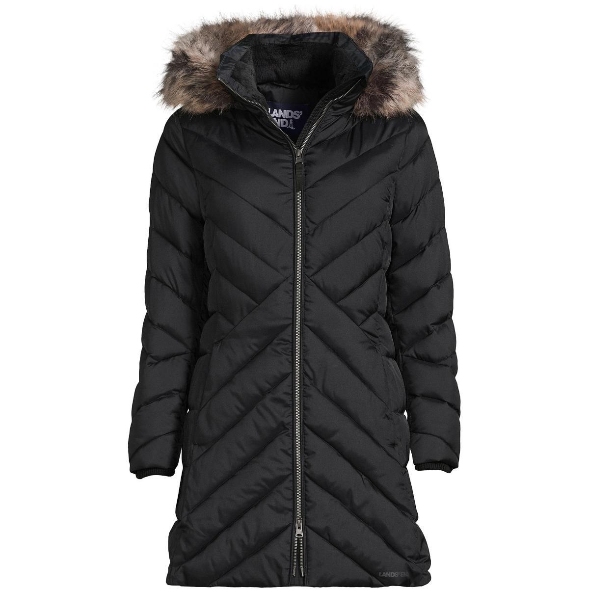 Women's Lands' End Insulated Plush Lined Winter Coat, Size: Small, Dark Pink Clay Product Image