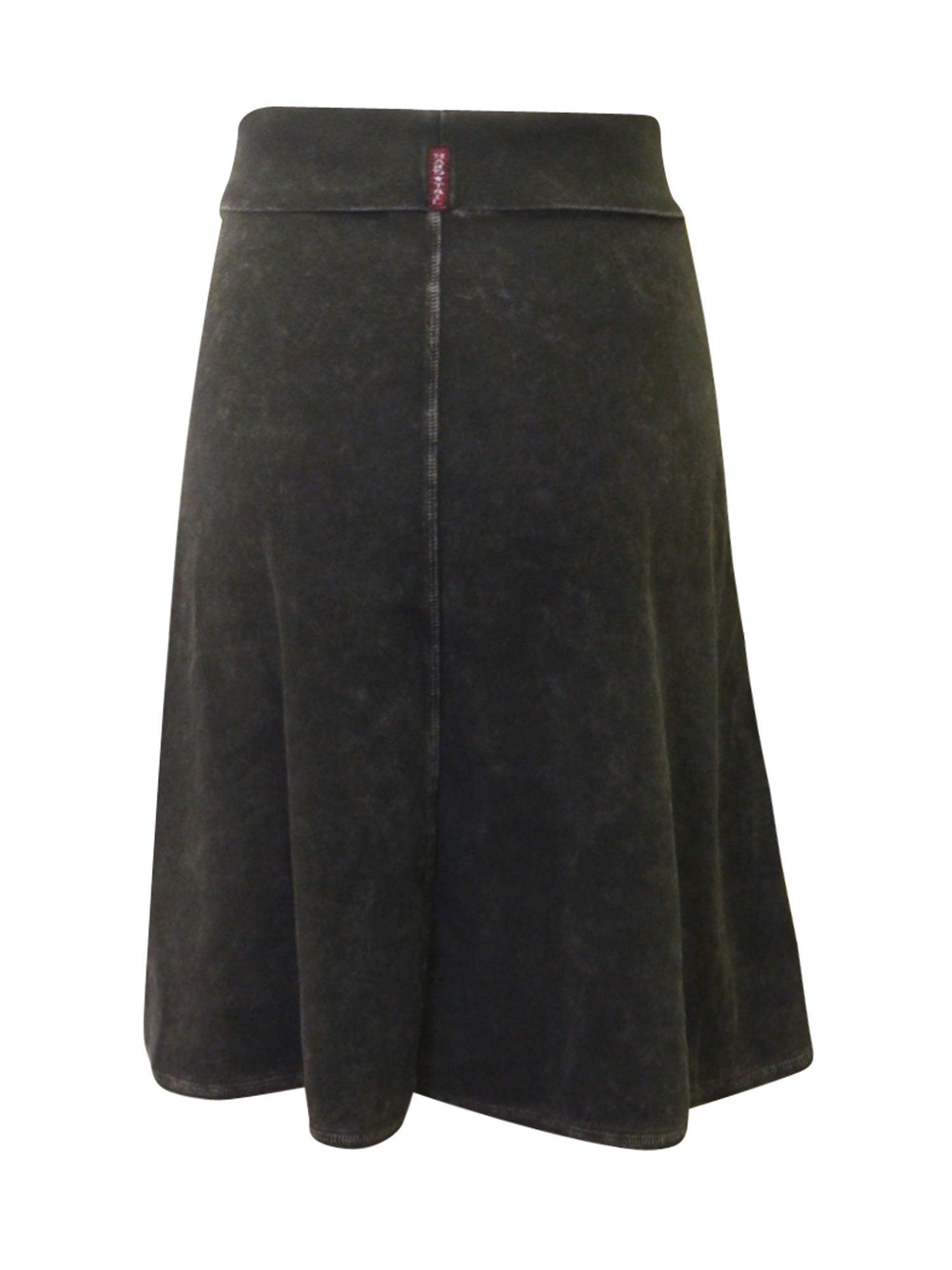 Hard Tail Forever Knee Length A-Line Rolldown Waist Skirt (Style B-126) Product Image