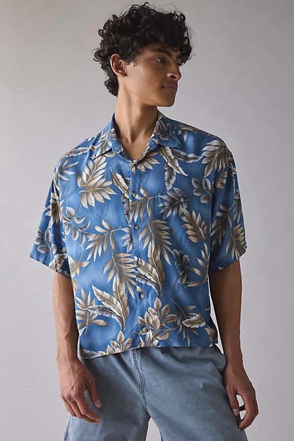 Vintage & ReMADE by UO Vintage By UO Tropical Pattern Cropped Short Sleeve Shirt Top Mens at Urban Outfitters Product Image