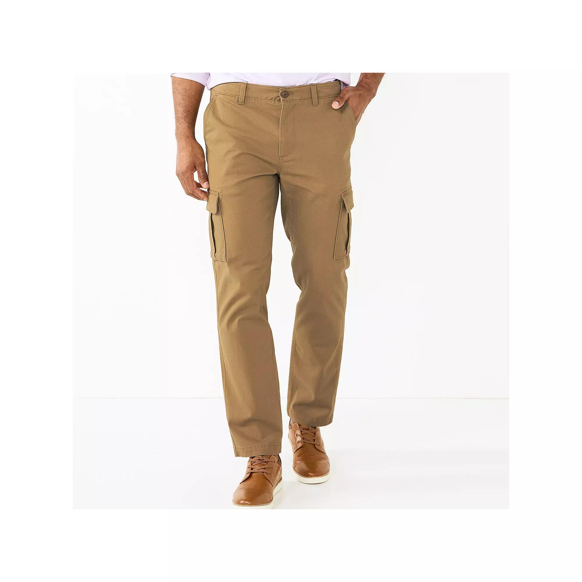Mens Sonoma Goods For Life Straight-Fit Cargo Pants Dark Green Product Image