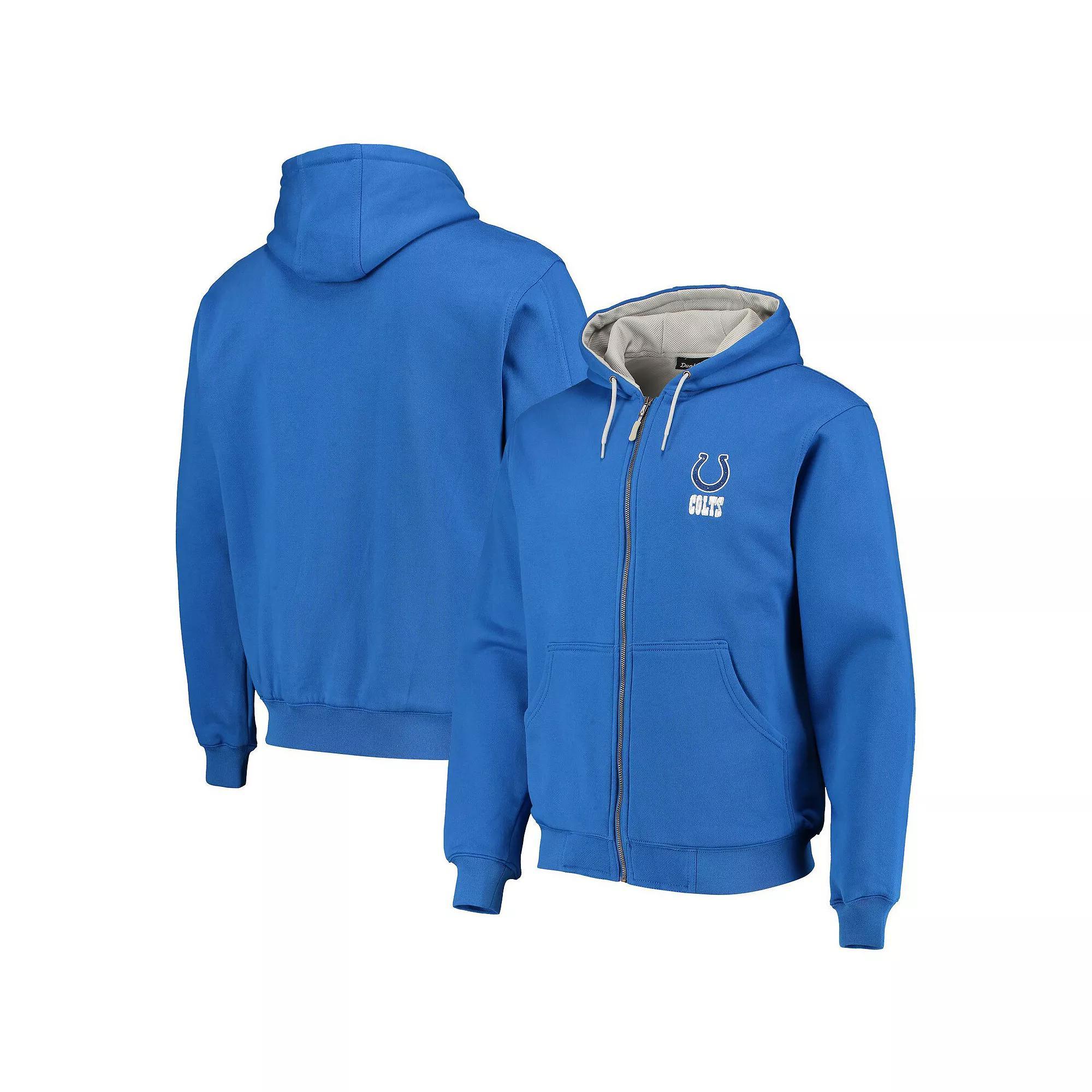 Men's Dunbrooke Royal Indianapolis Colts Craftsman Thermal-Lined Full-Zip Hoodie, Size: 2XL, Blue Product Image
