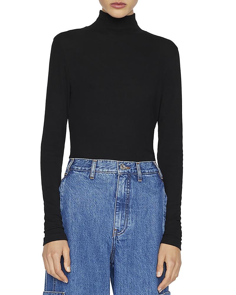Frame Ribbed Mock Neck Top Product Image