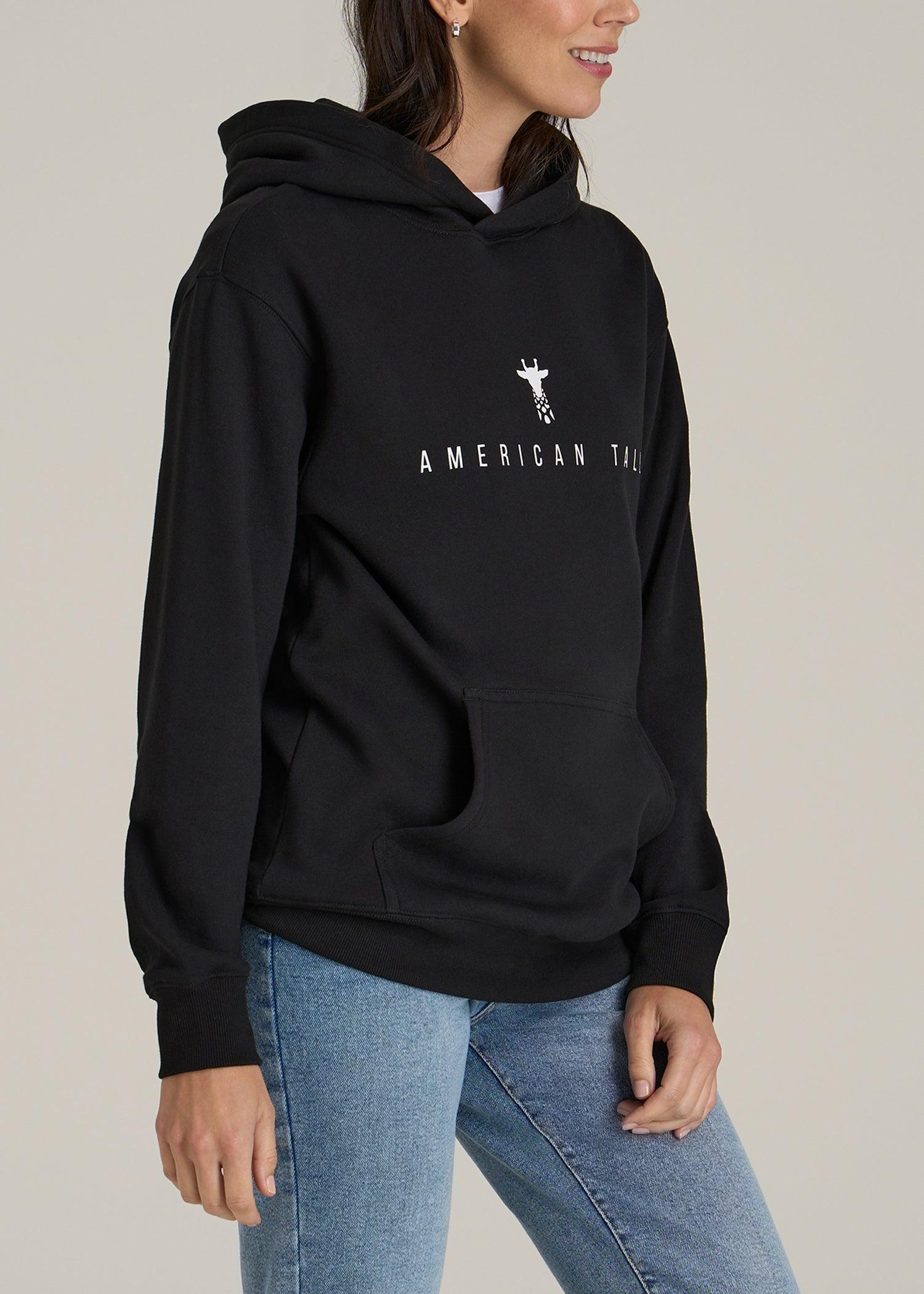 Logo Hoodie for Tall Women in Black Product Image