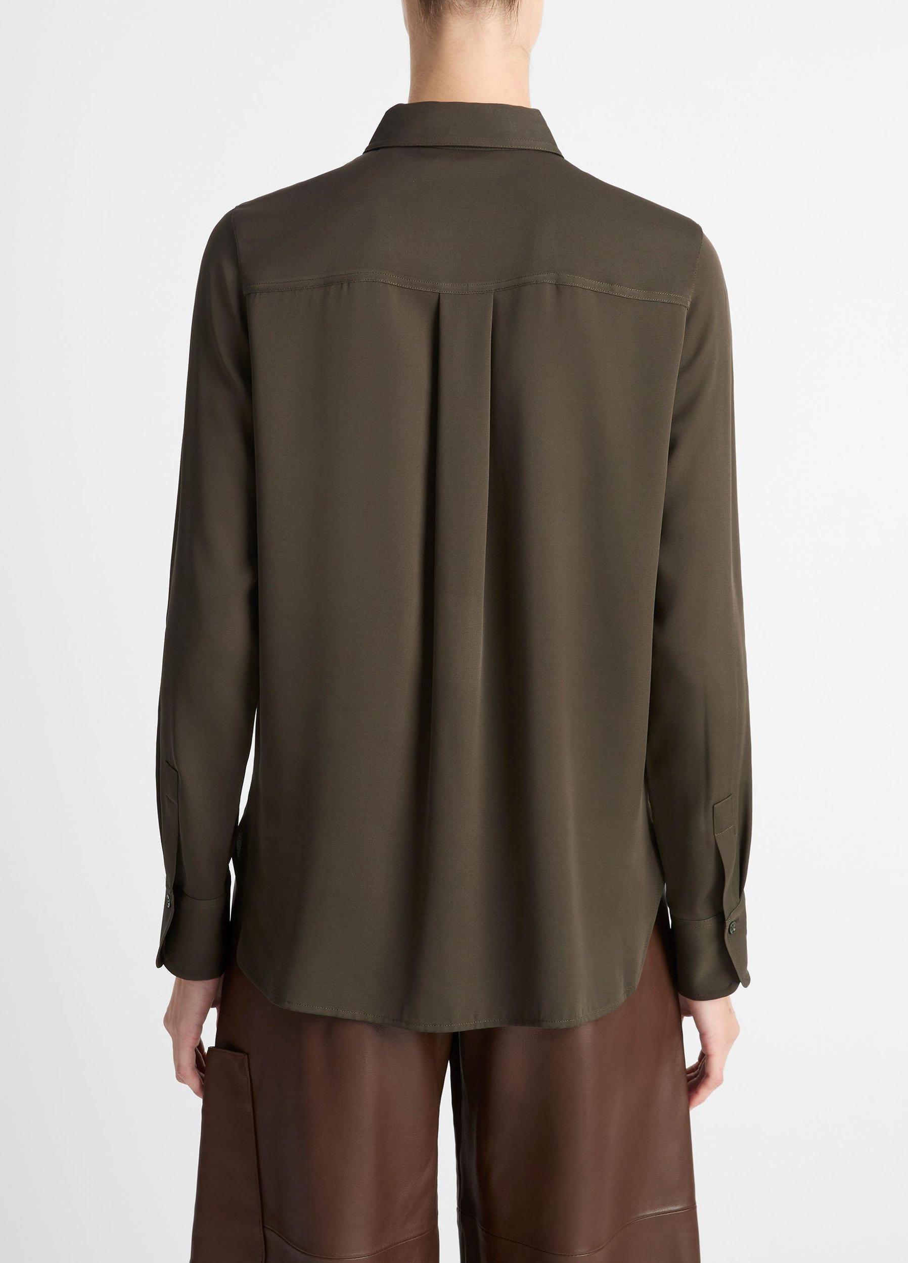 Womens Silk Slim-Fit Blouse, Vine, Size XXS Vince Product Image