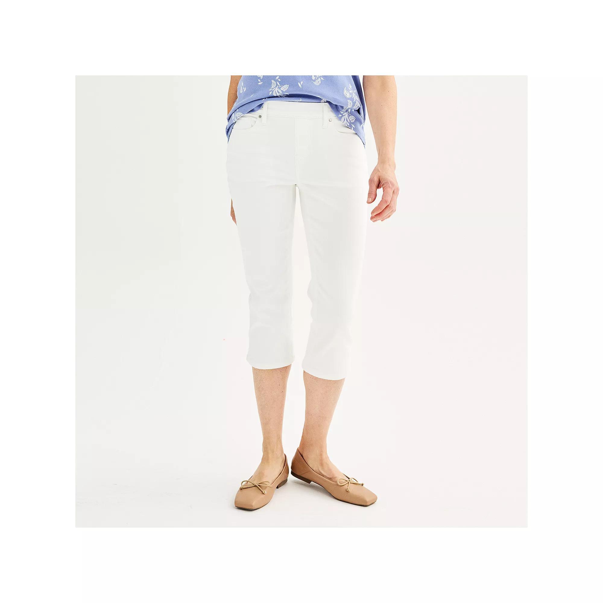 Womens Croft & Barrow Modern Pull-On Denim Capris Product Image