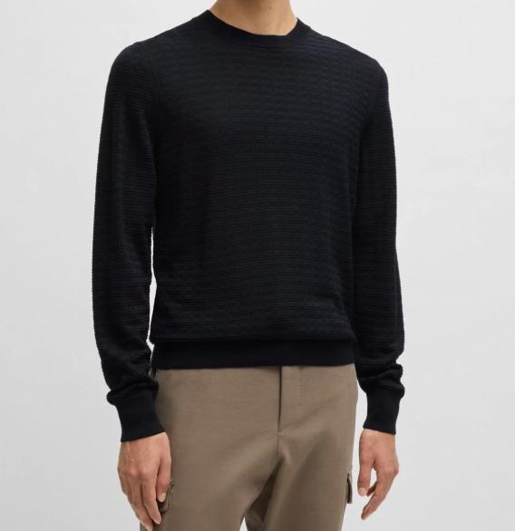 HUGO BOSS Round Neck Sweater In Black Product Image