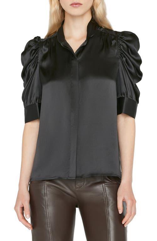 Gillian Silk Ruched Sleeve Top Product Image