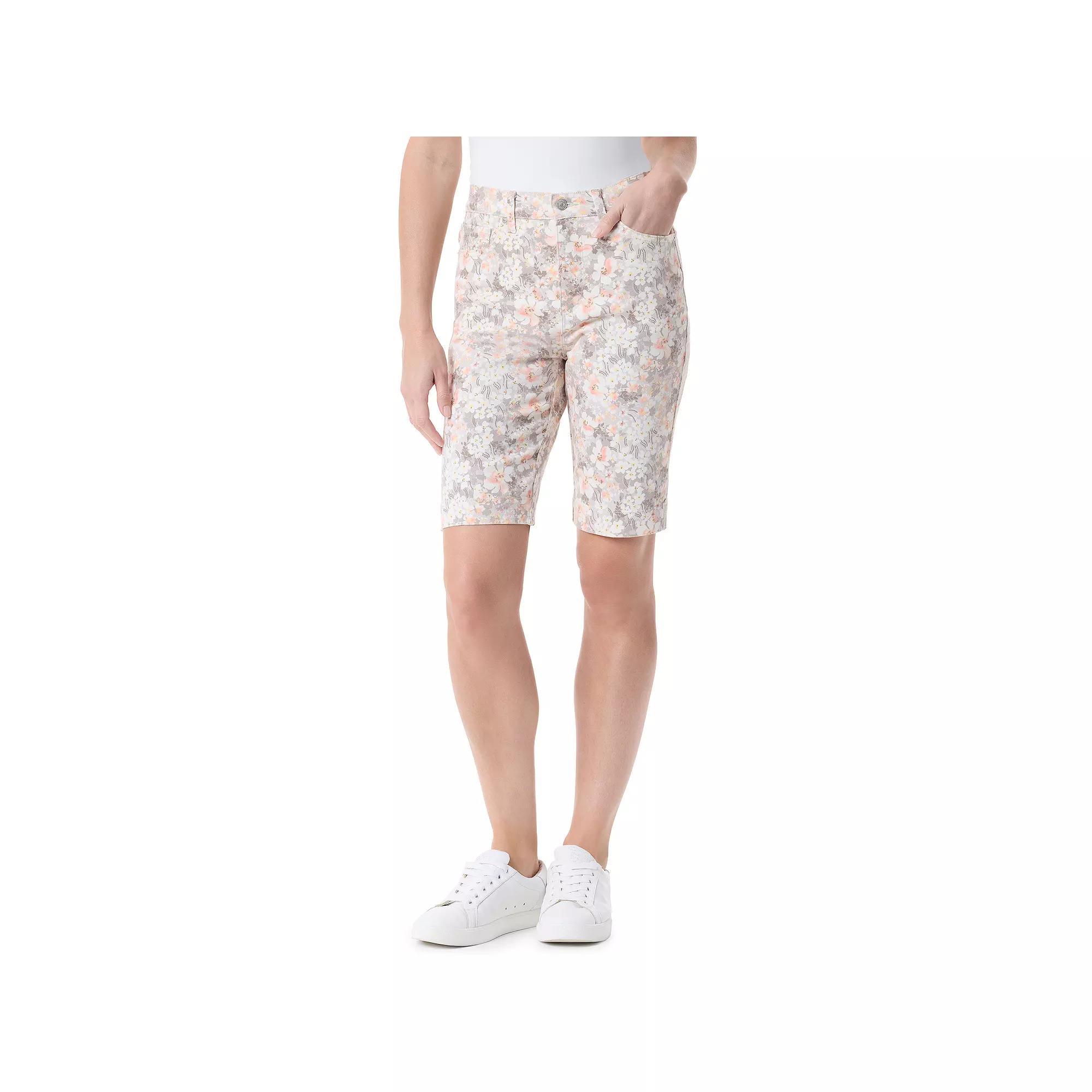 Women's Gloria Vanderbilt Amanda Bermuda Shorts, Size: 10, Botanical Beauty Product Image