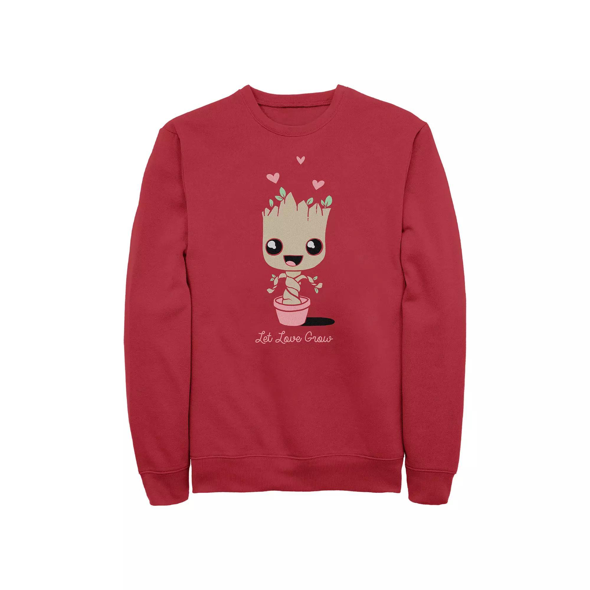 Marvel's Groot Let Love Grow Men's Graphic Fleece, Size: Large, Red Product Image