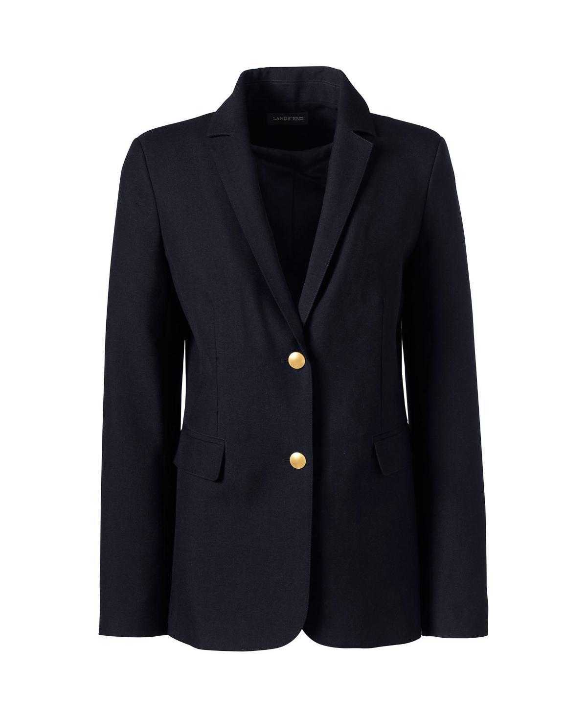 Women's Lands' End School Uniform Hopsack 2-Button Blazer Jacket, Size: 12, Deep Blue Product Image