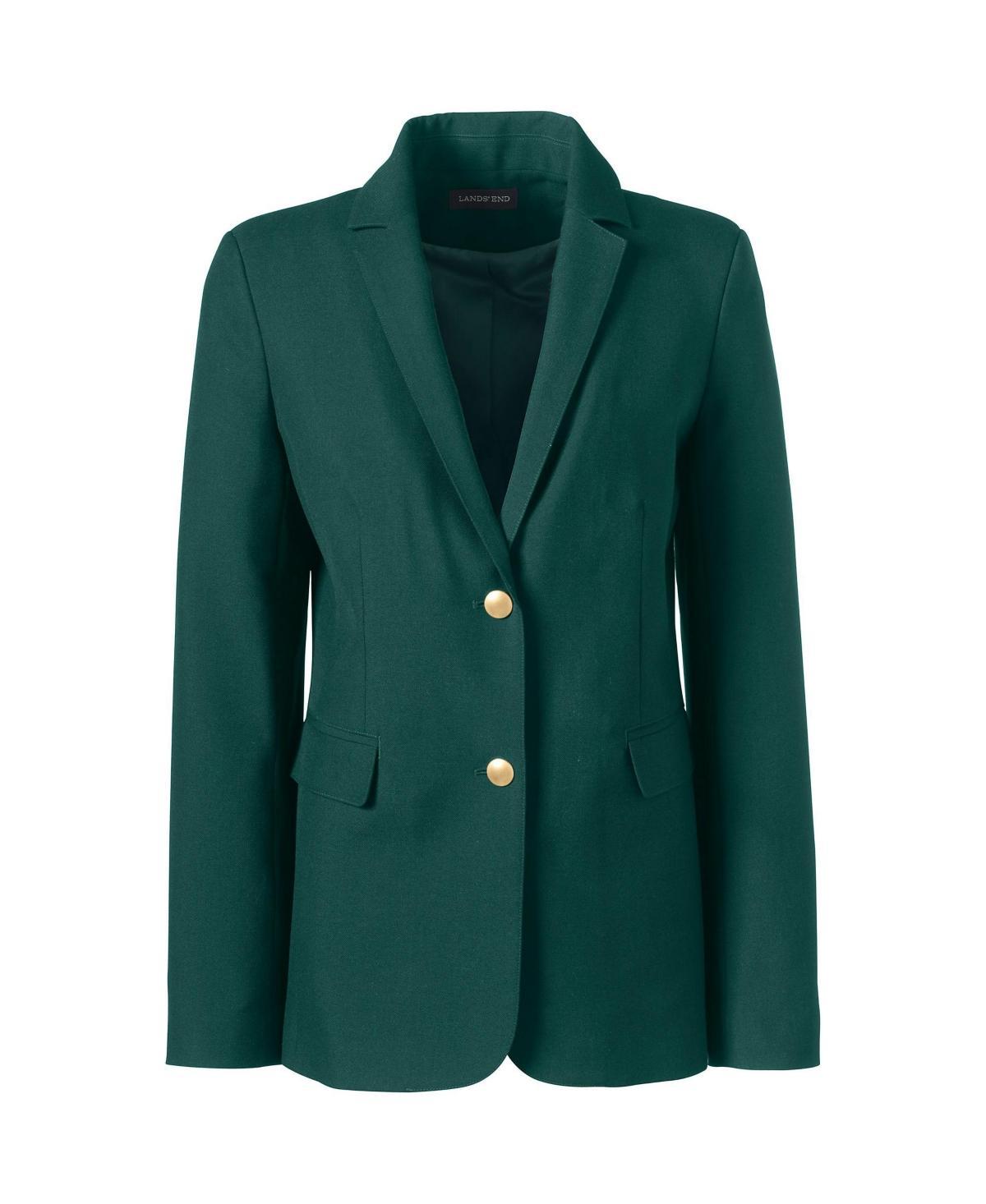 Women's Lands' End School Uniform Hopsack 2-Button Blazer Jacket, Size: 12, Deep Blue Product Image