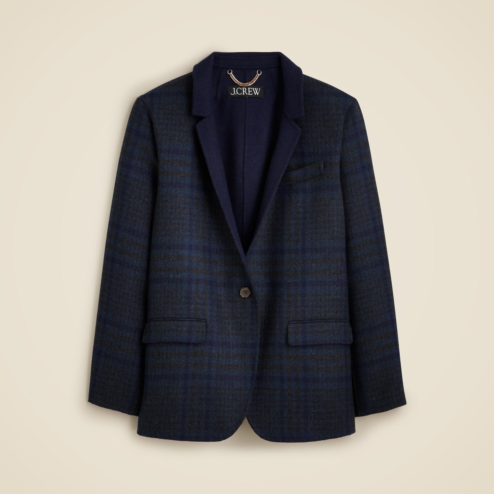 Leighton blazer-jacket in plaid double-faced wool blend Product Image