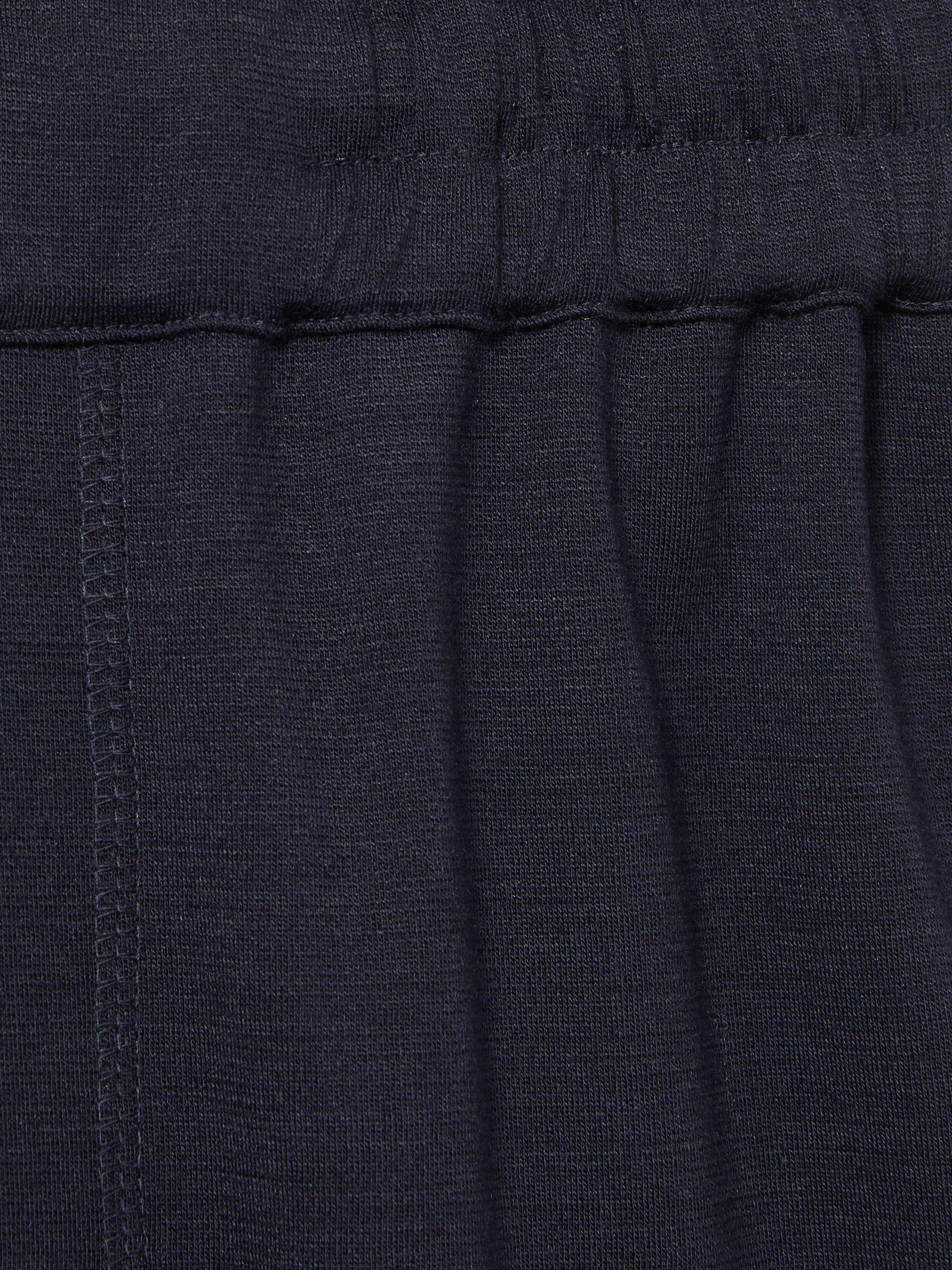 Wool-Blend Ruched Jersey Midi Skirt in Navy Product Image