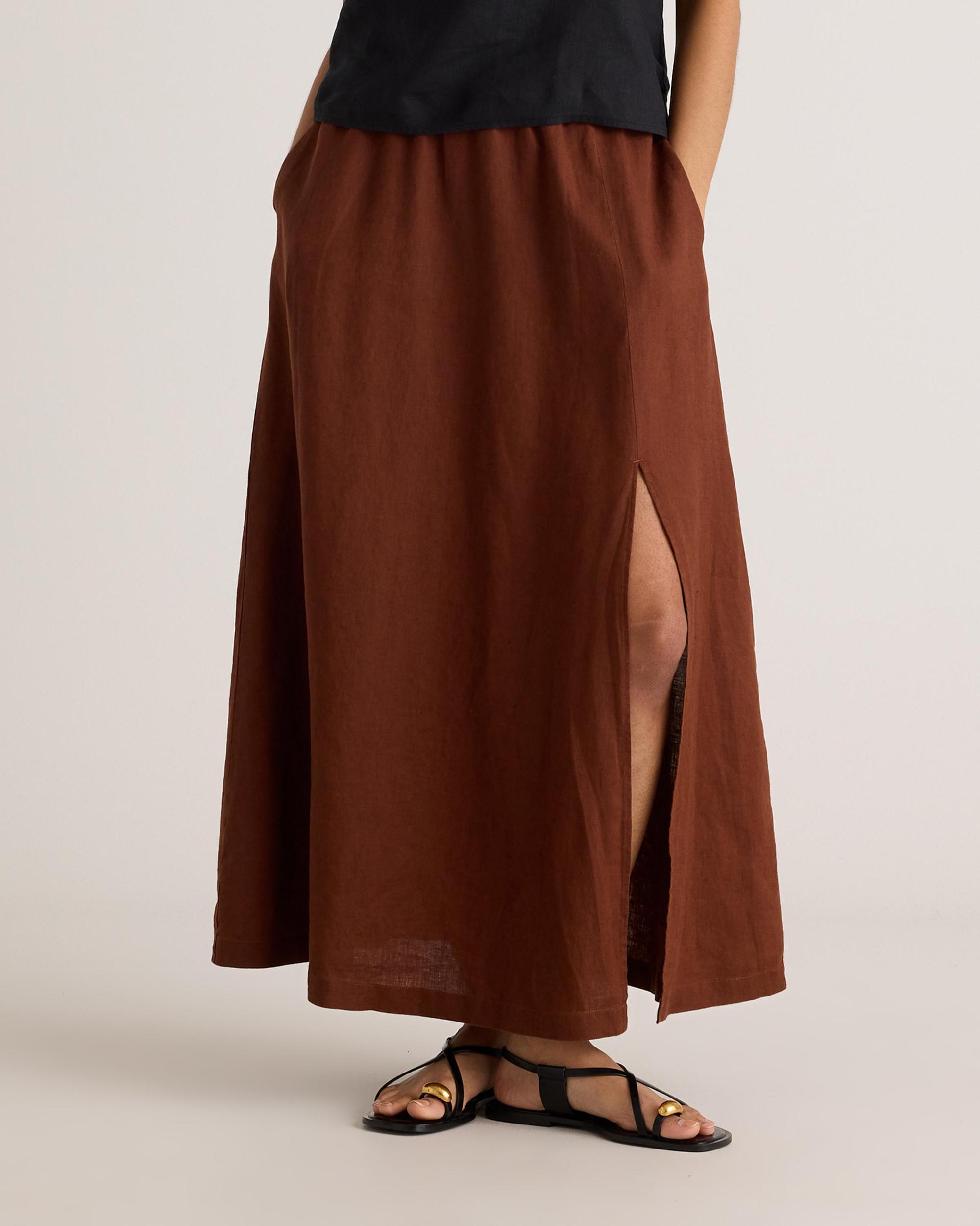 100% European Linen Maxi Skirt Product Image