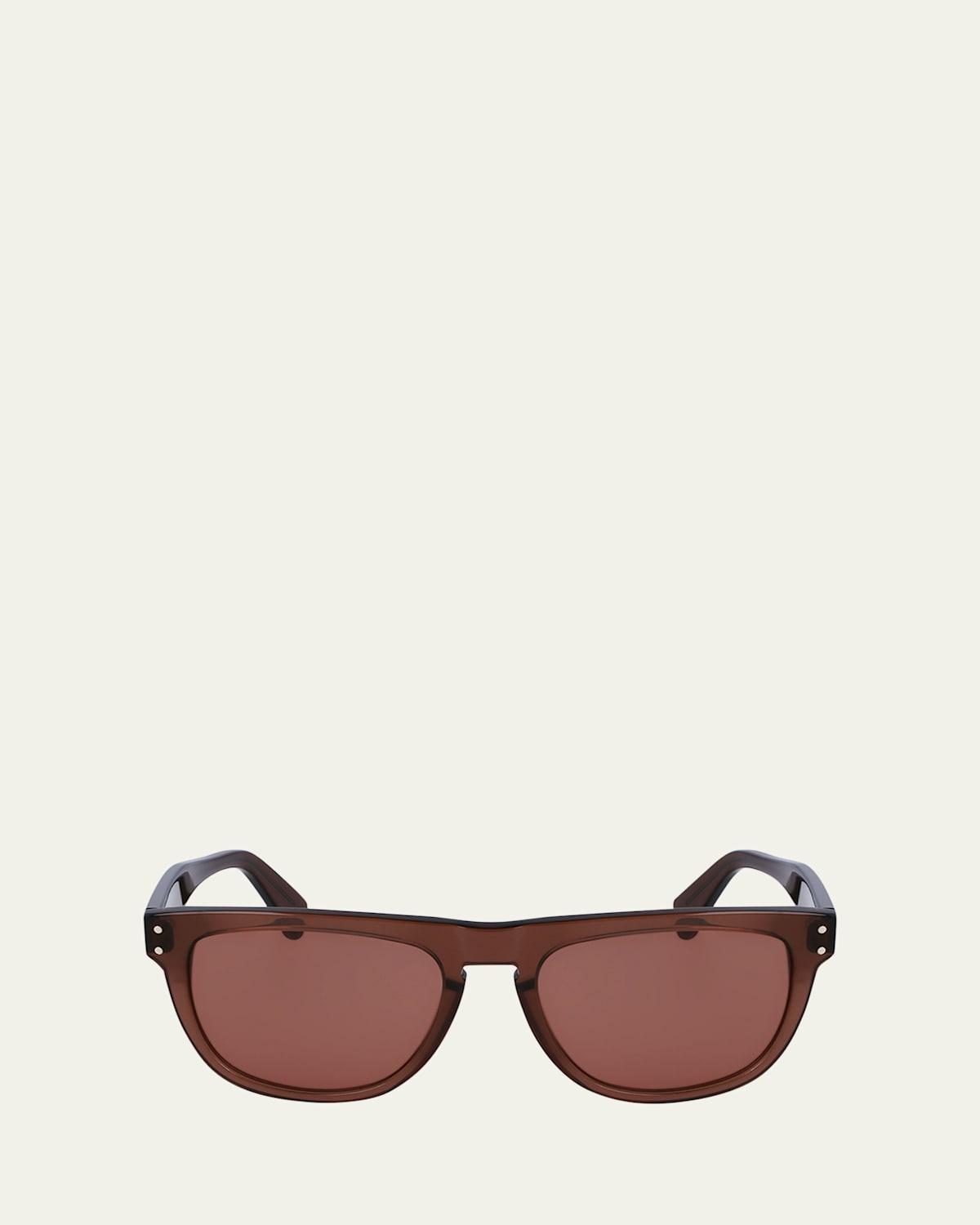 Mens Gancini Tea Cup Acetate Rectangle Sunglasses Product Image