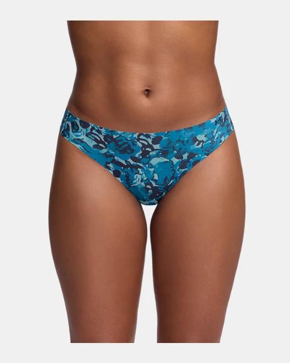 UA Pure Stretch Printed Womens 3-Pack No Show Thong Product Image