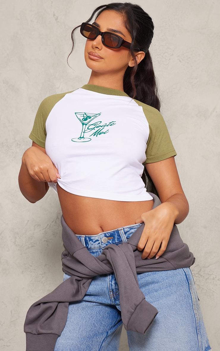 Petite Green Graphic Fitted T-shirt Product Image