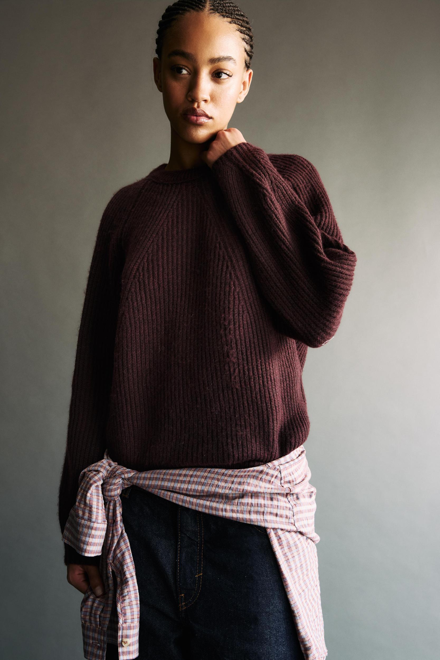 Soft purl knit sweater Product Image